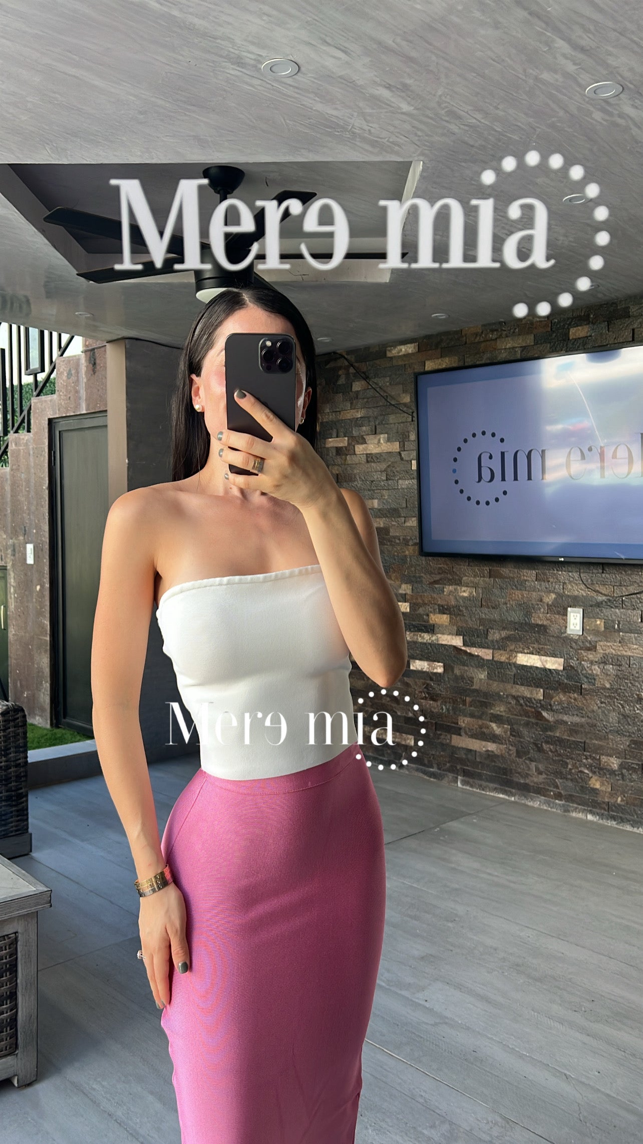 Top blanco strapples liso