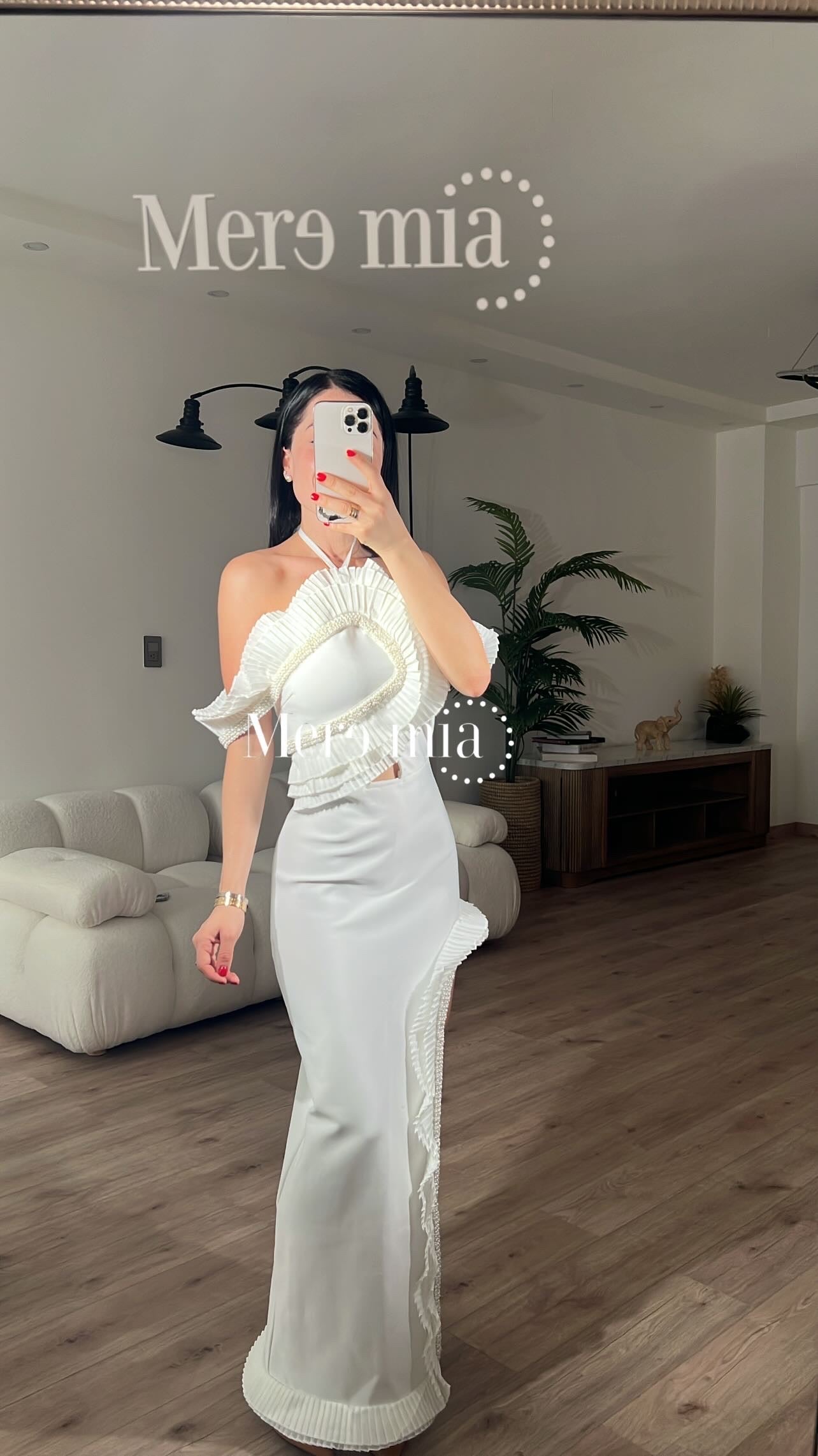 Vestido blanco corr largo