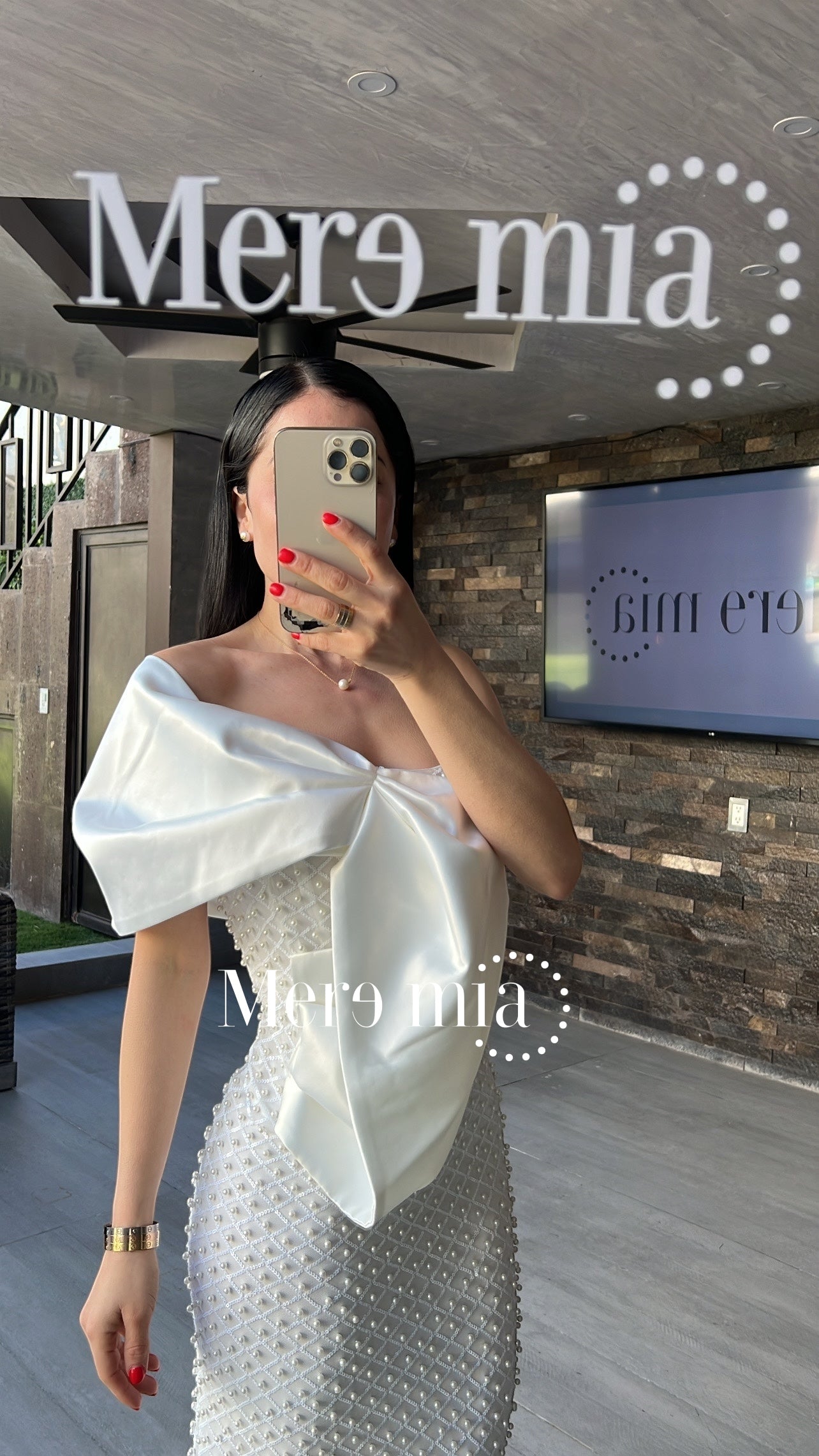 Vestido blanco esc hombro sat