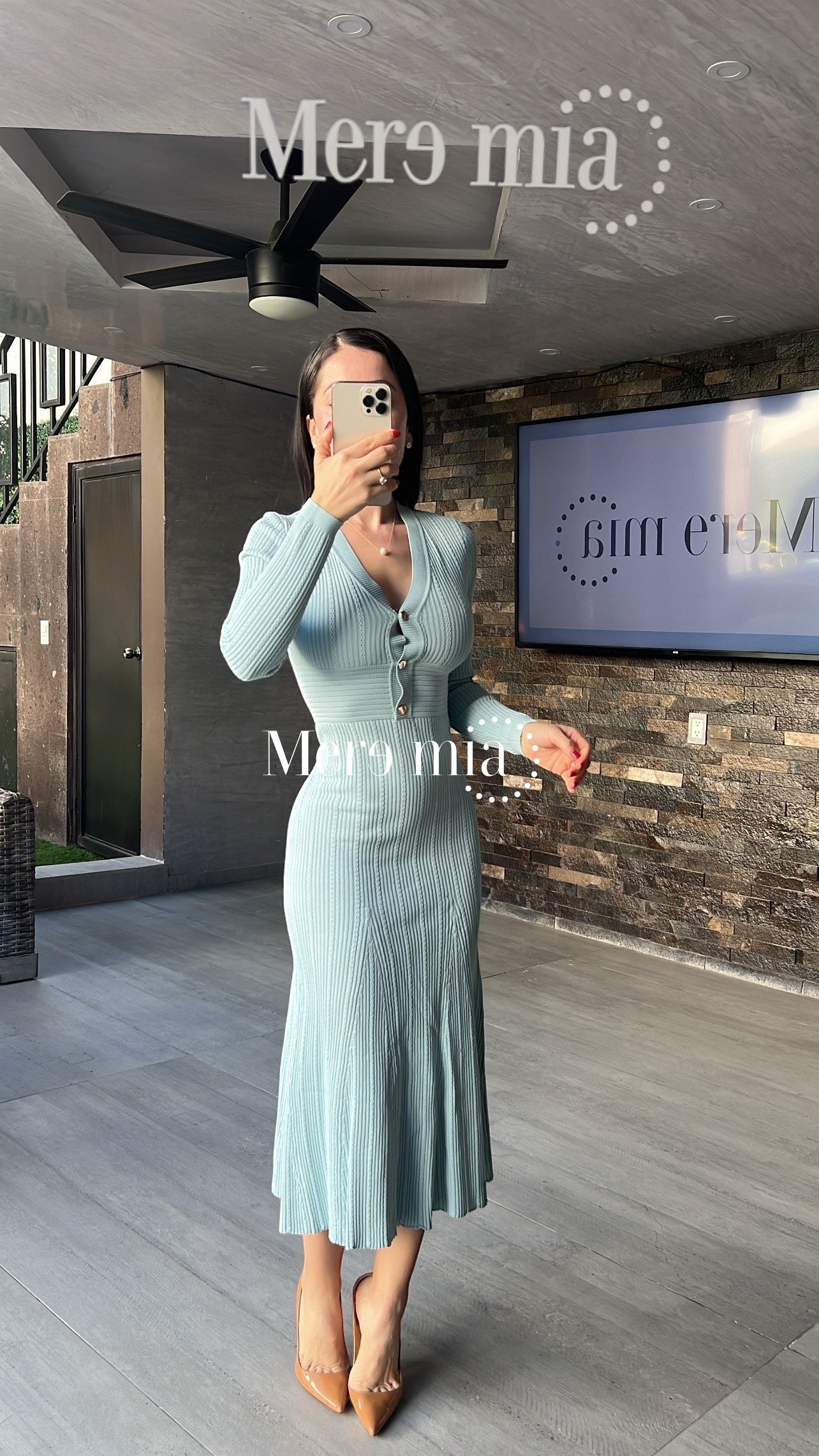 Vestido azul rayado