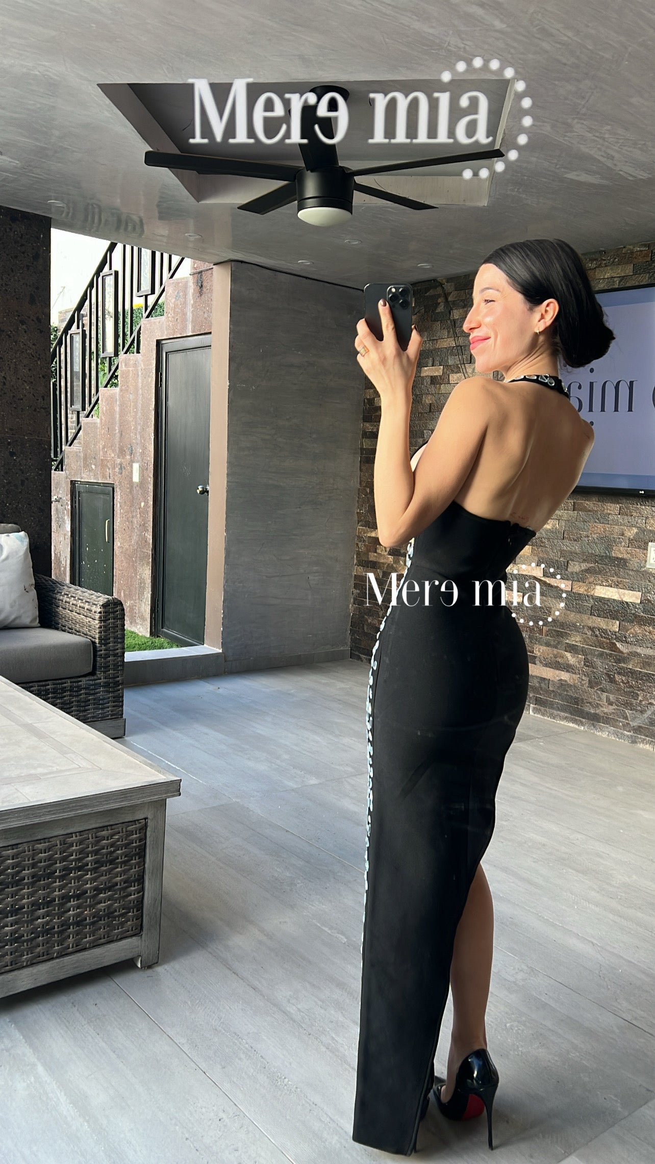 Vestido negro gotas asim