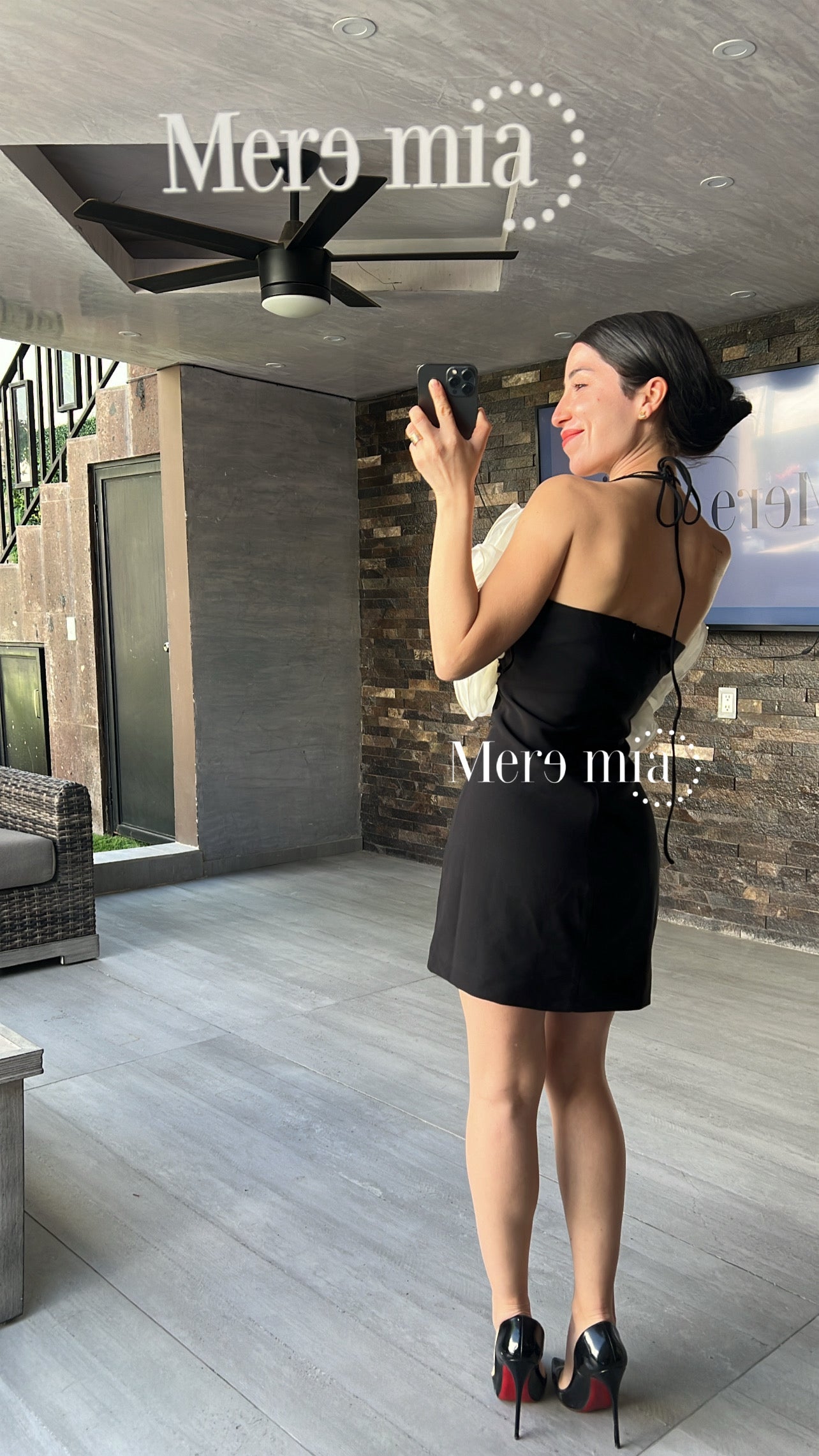 Vestido negro flores