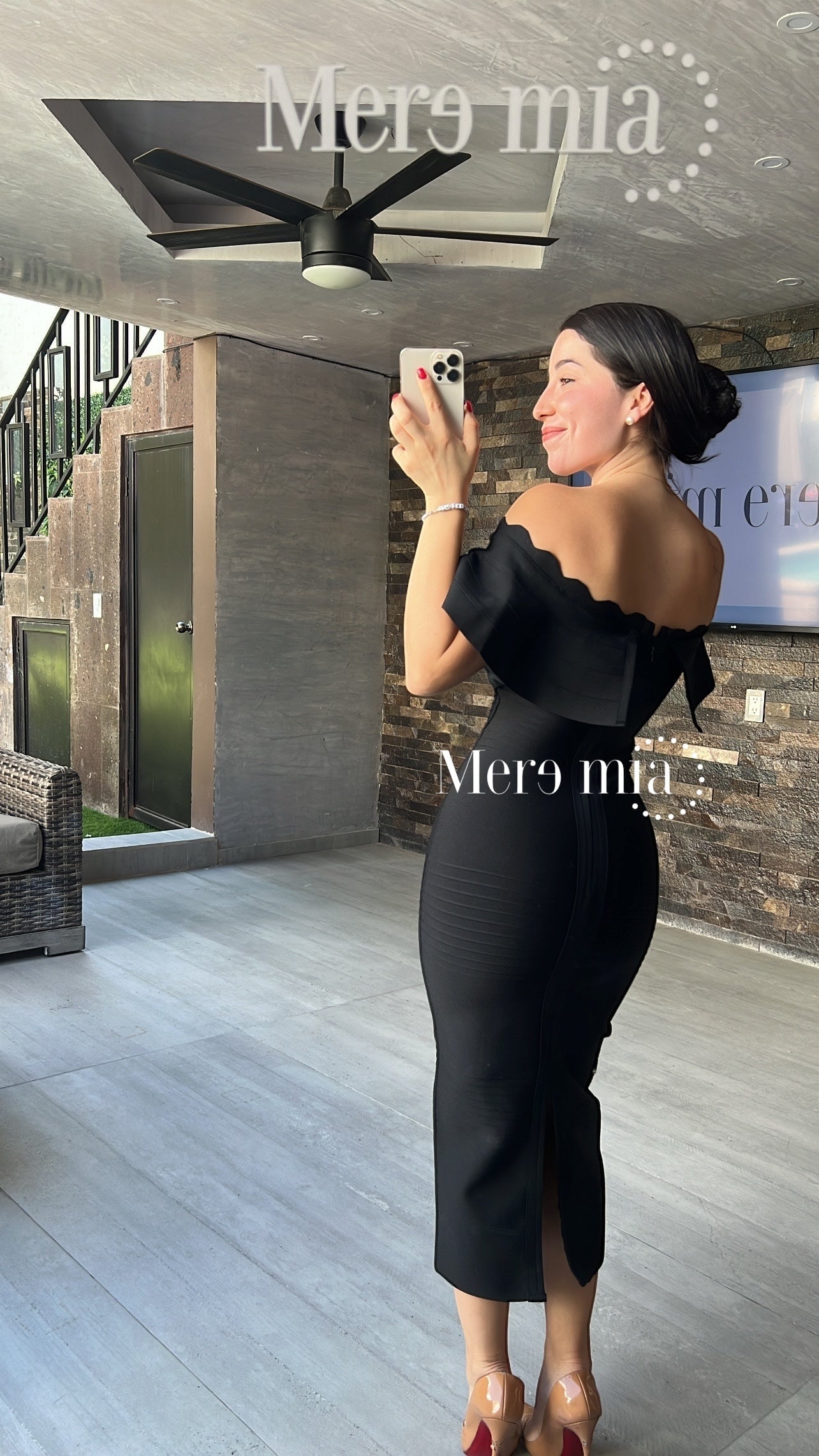 Vestido olan Ruff hombros