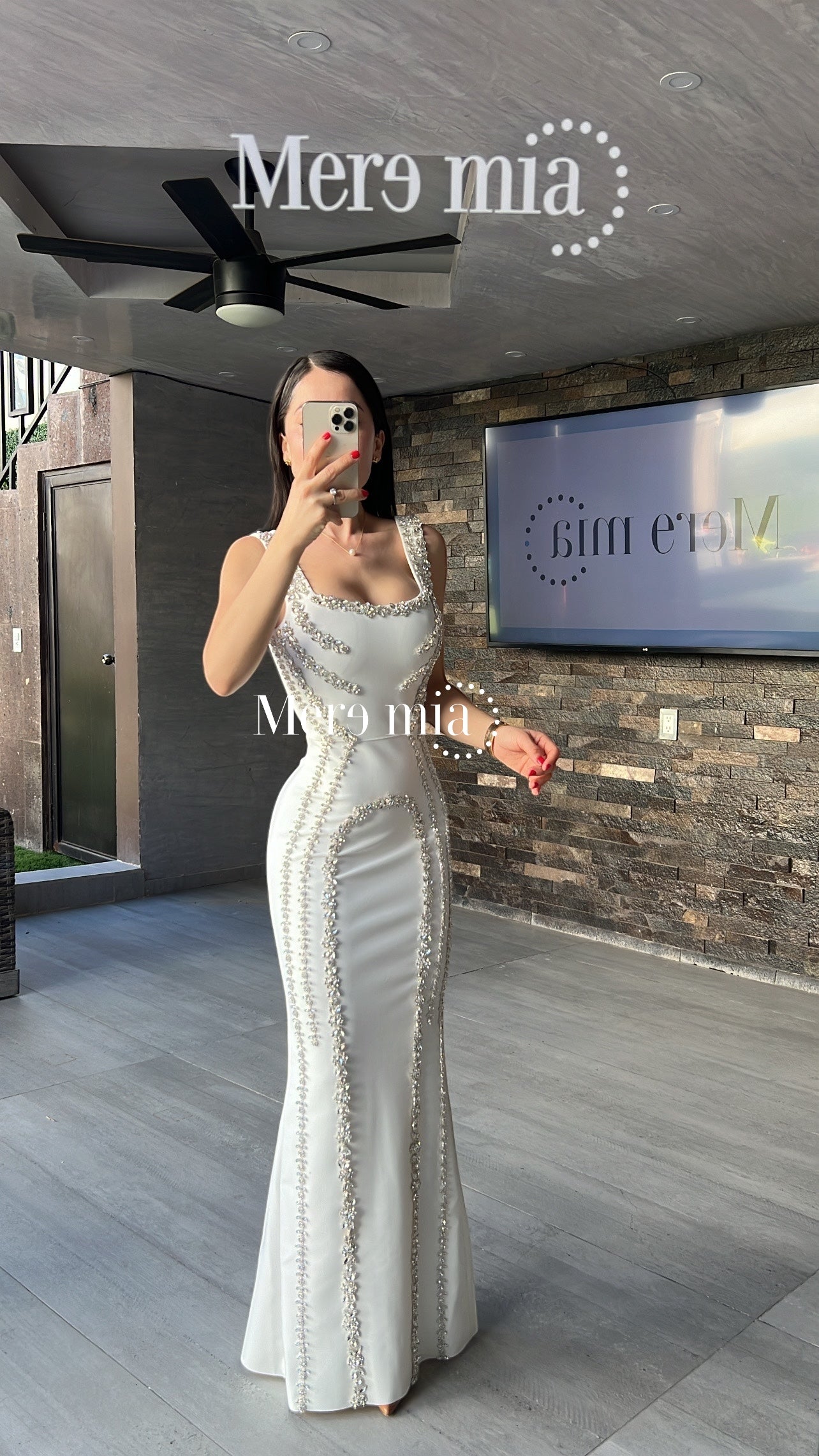 Vestido blanco apl plata