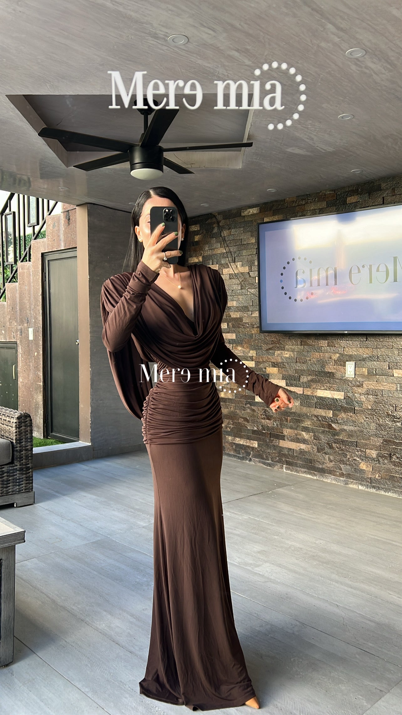 Vestido café U ml