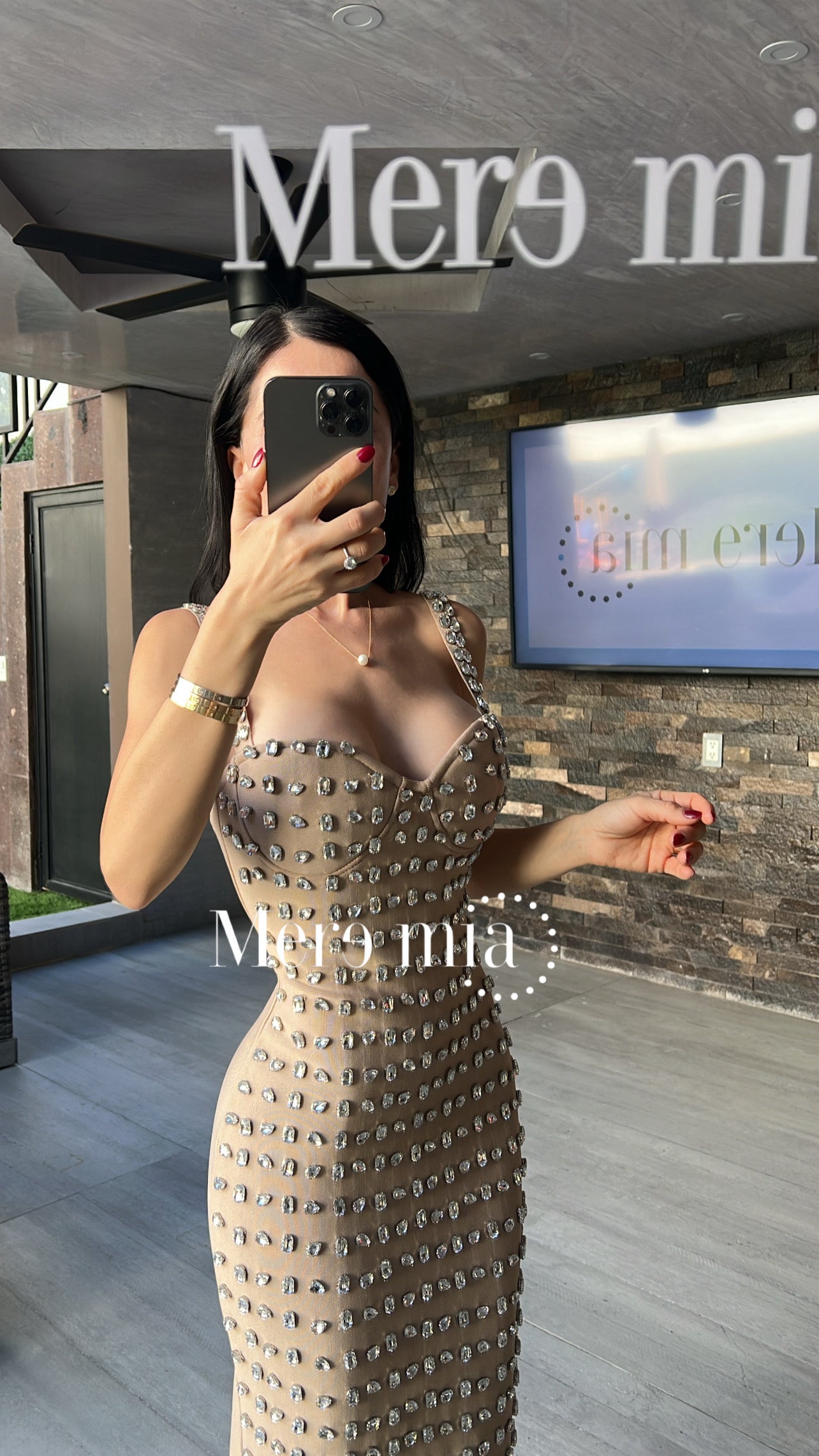 Vestido apl plata copas