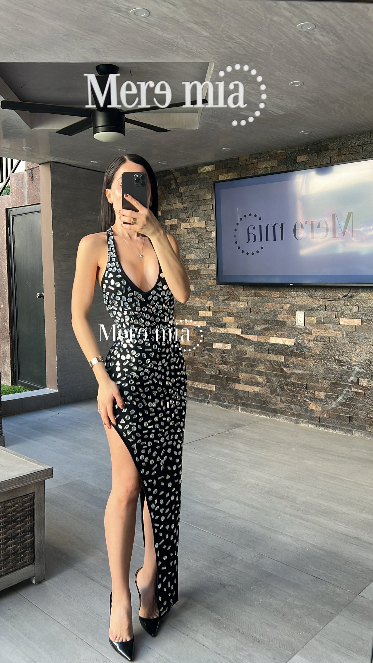 Vestido negro gotas asim