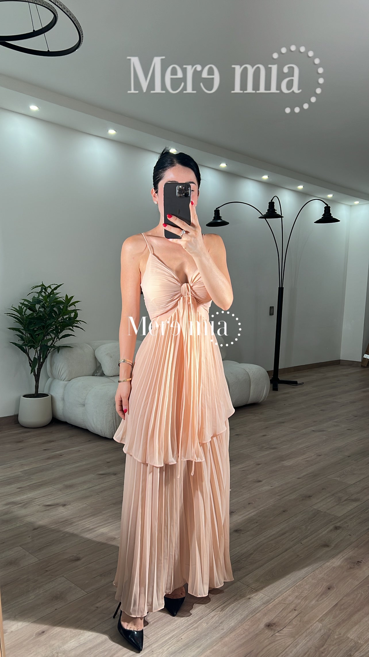 Vestido mariposa plisado