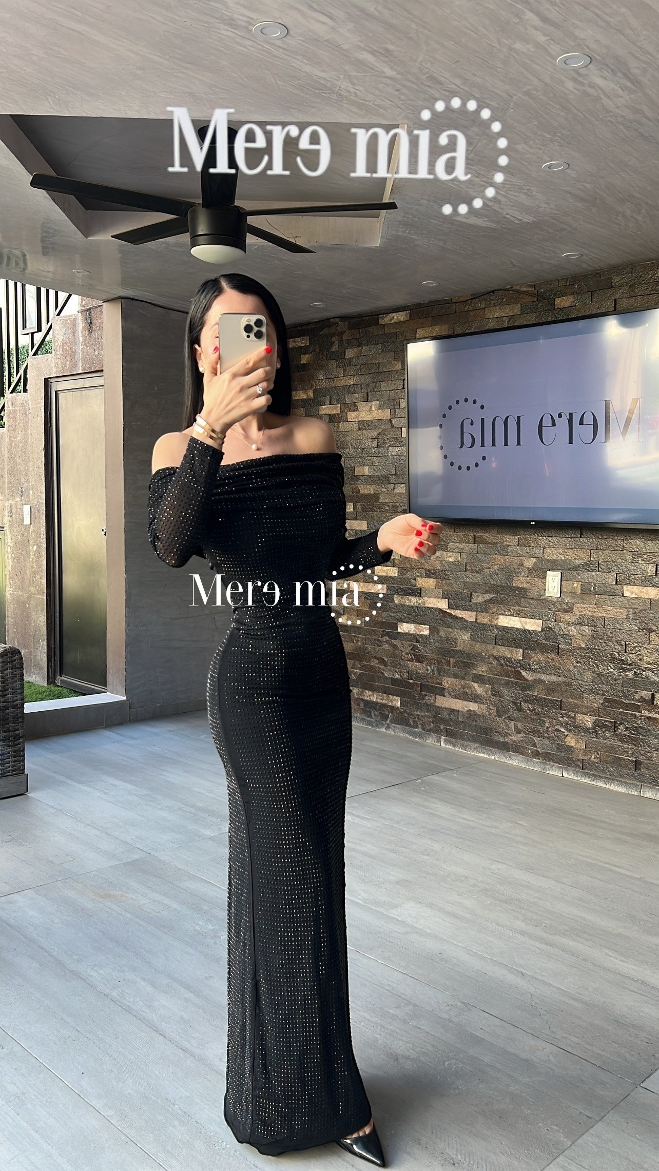 Vestido negro puntos ml