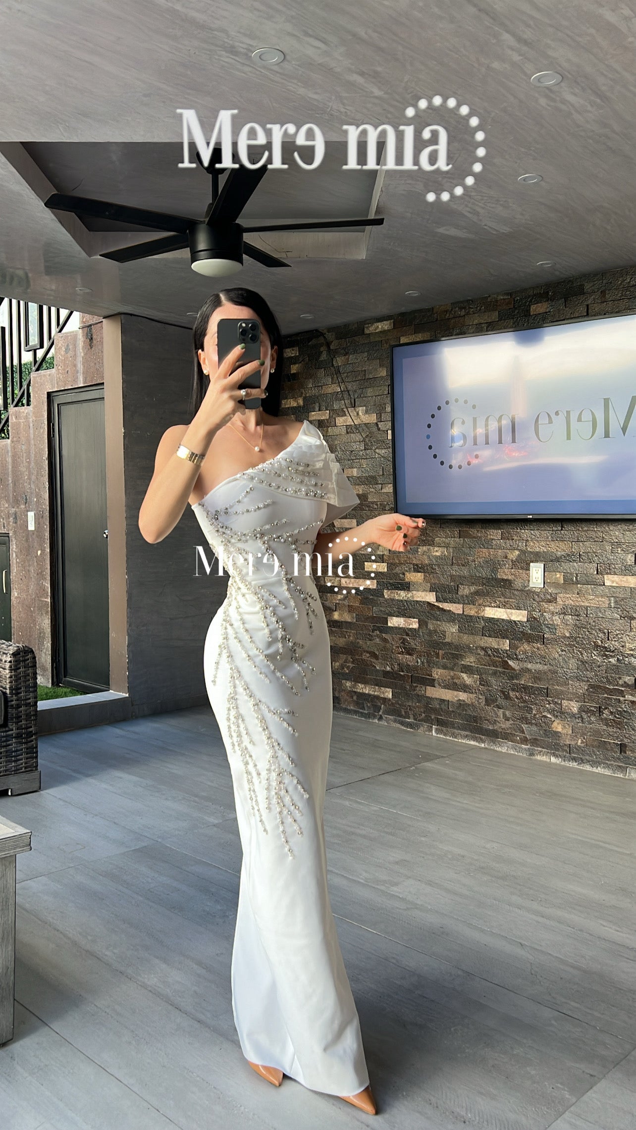 Vestido blanco ramas