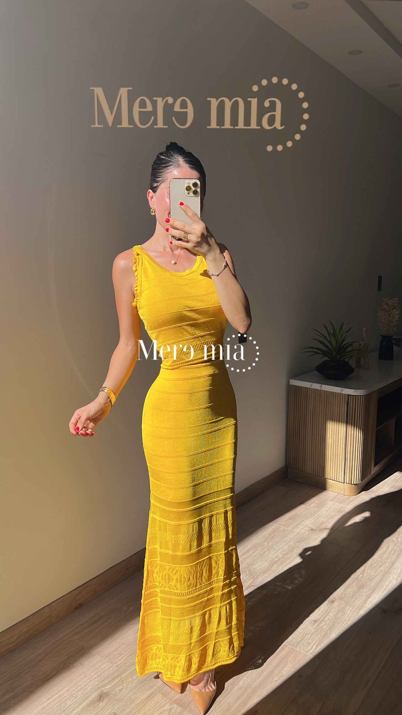 Conjunto mostaza knitted