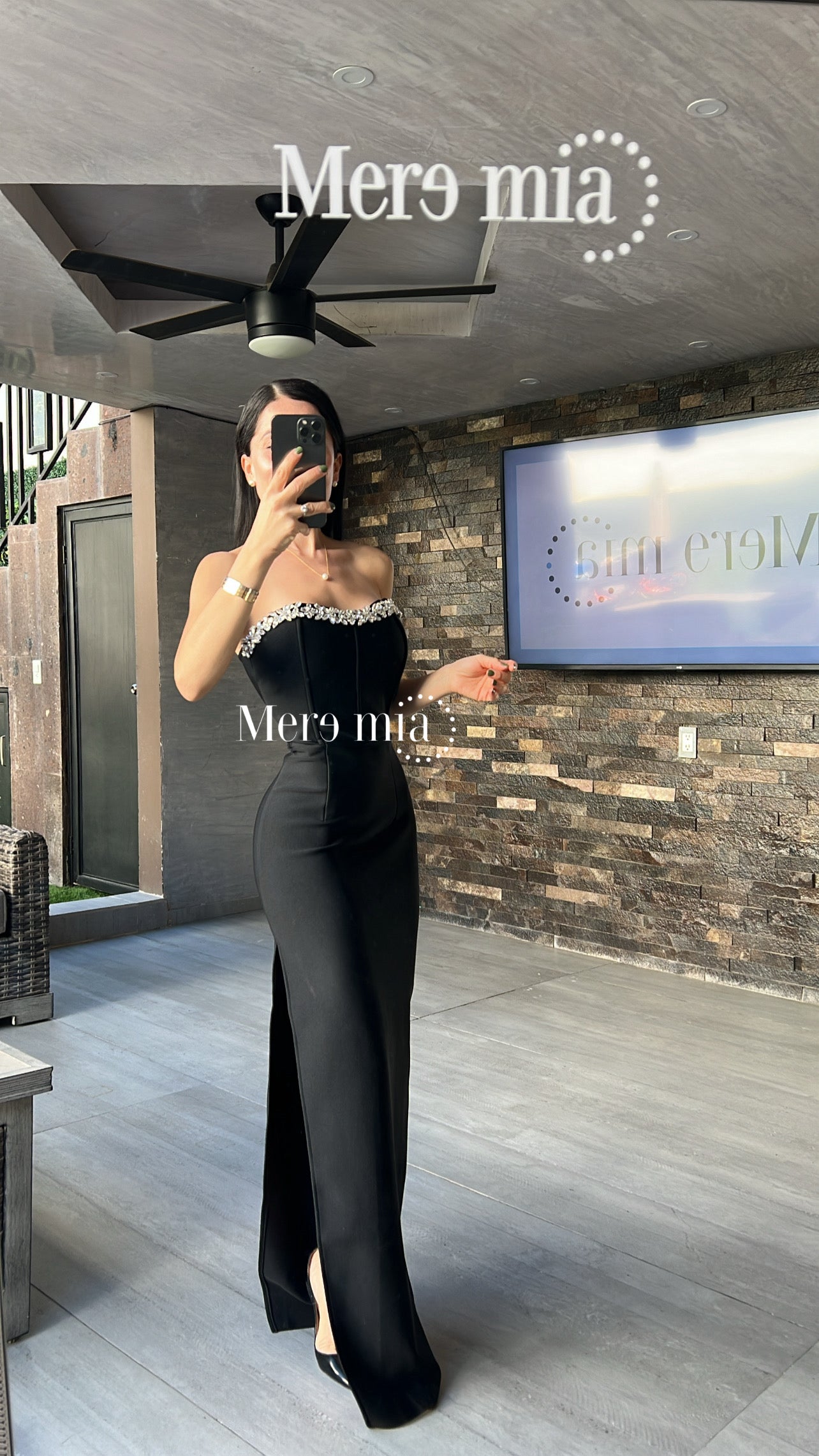 Vestido negro apl arr