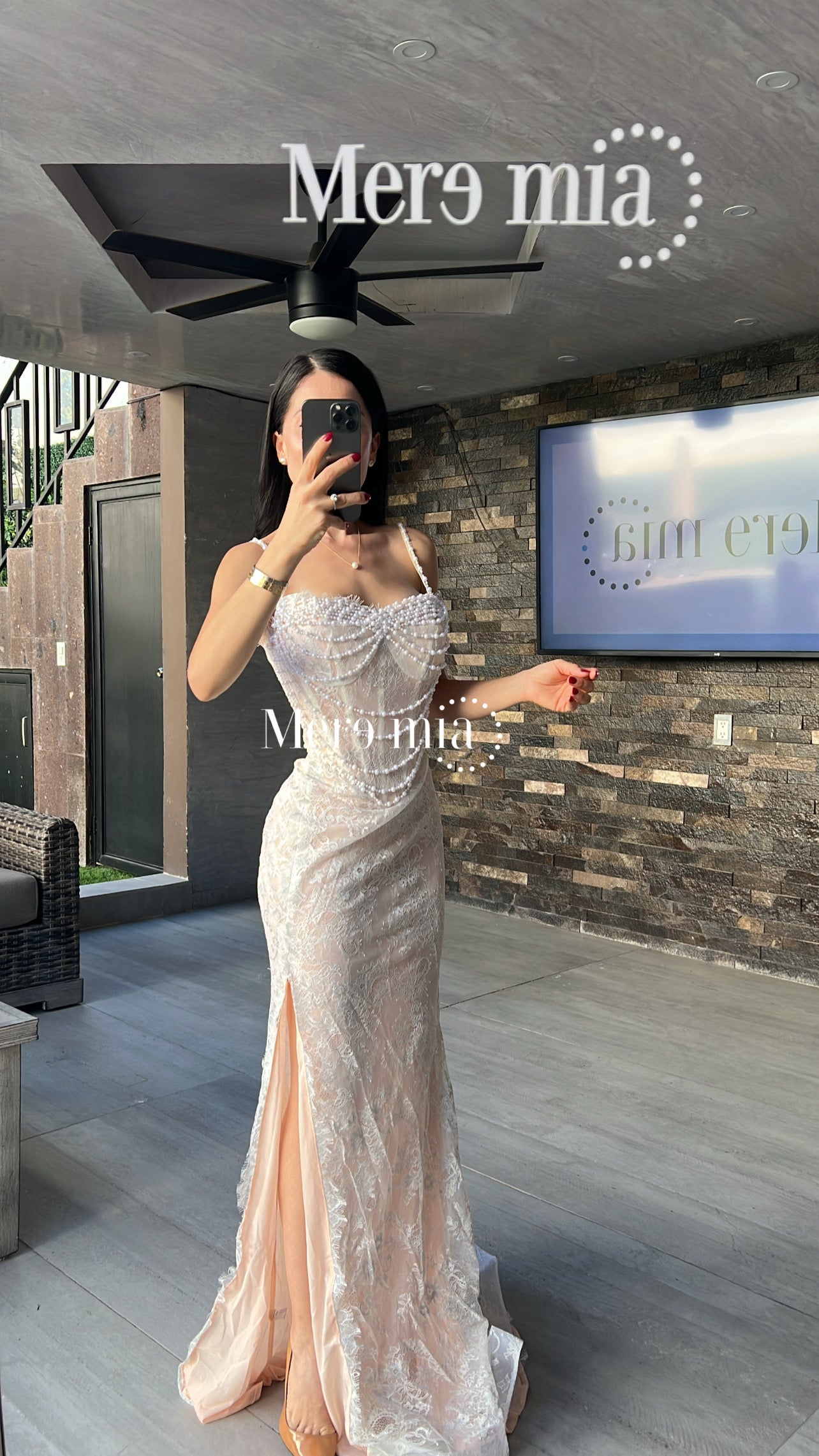 Vestido encaje blanco largo