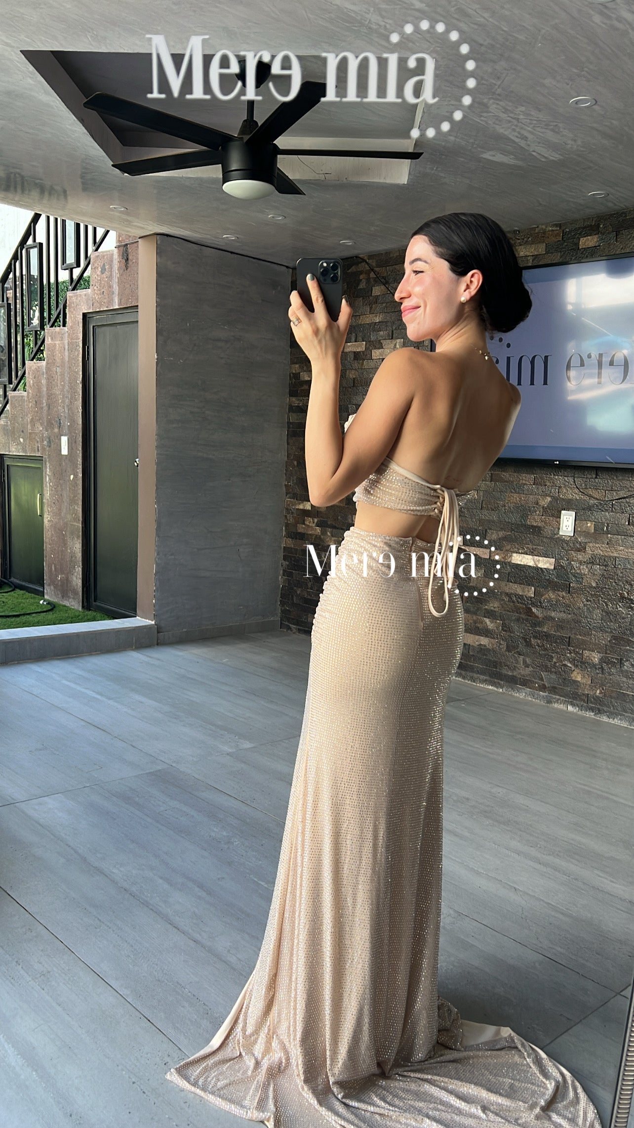 Conjunto beige puntos