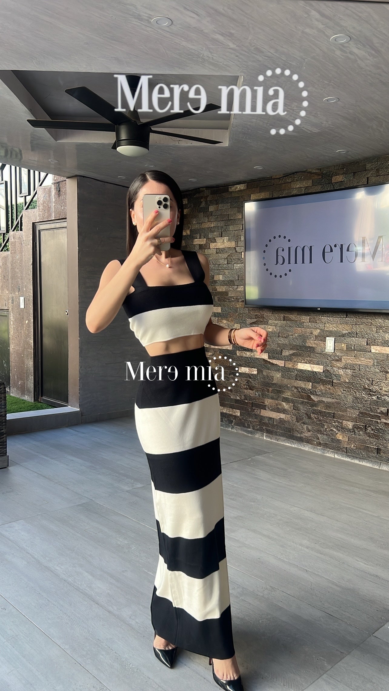 Conjunto rayas largo