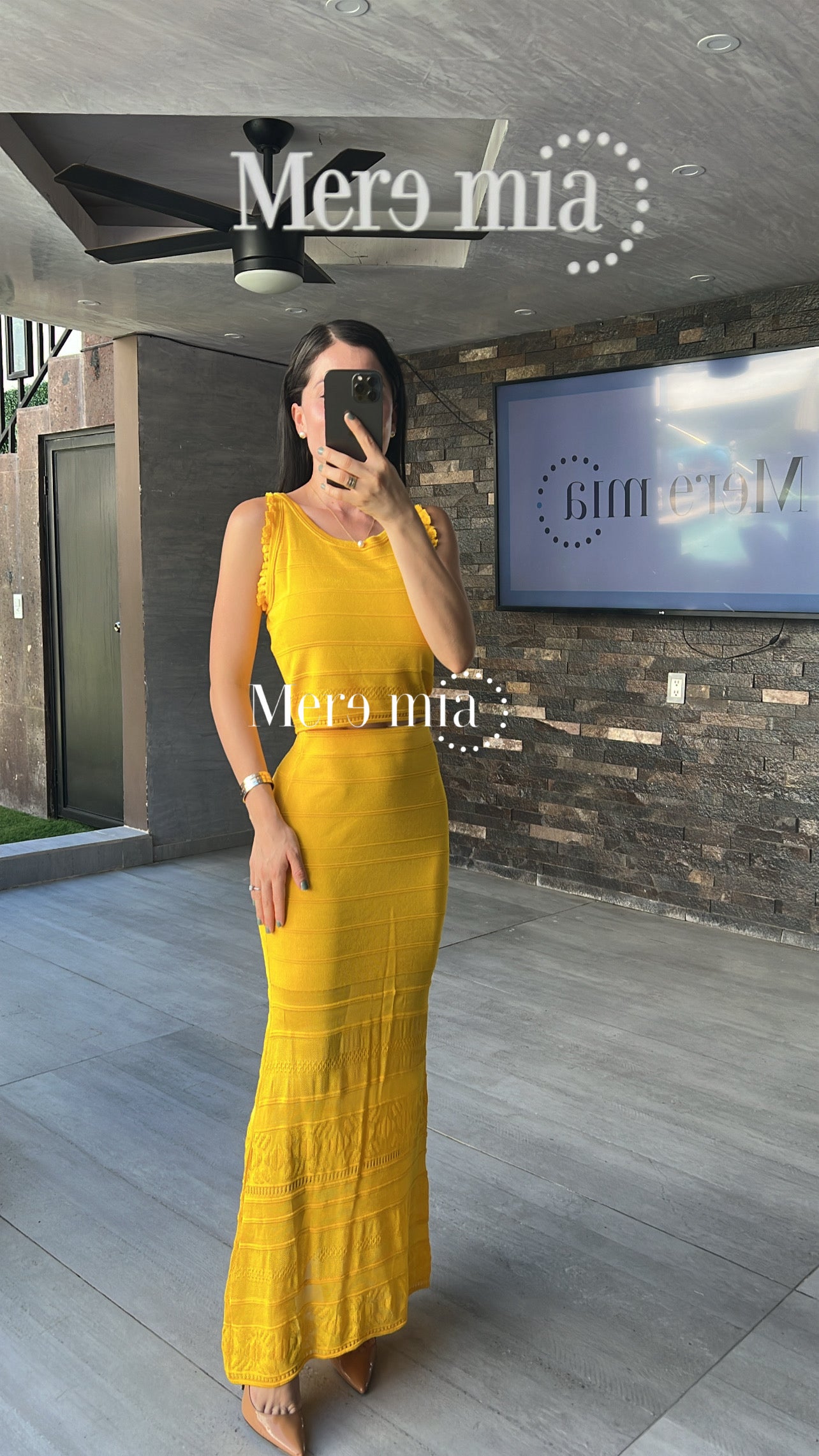 Conjunto mostaza knitted