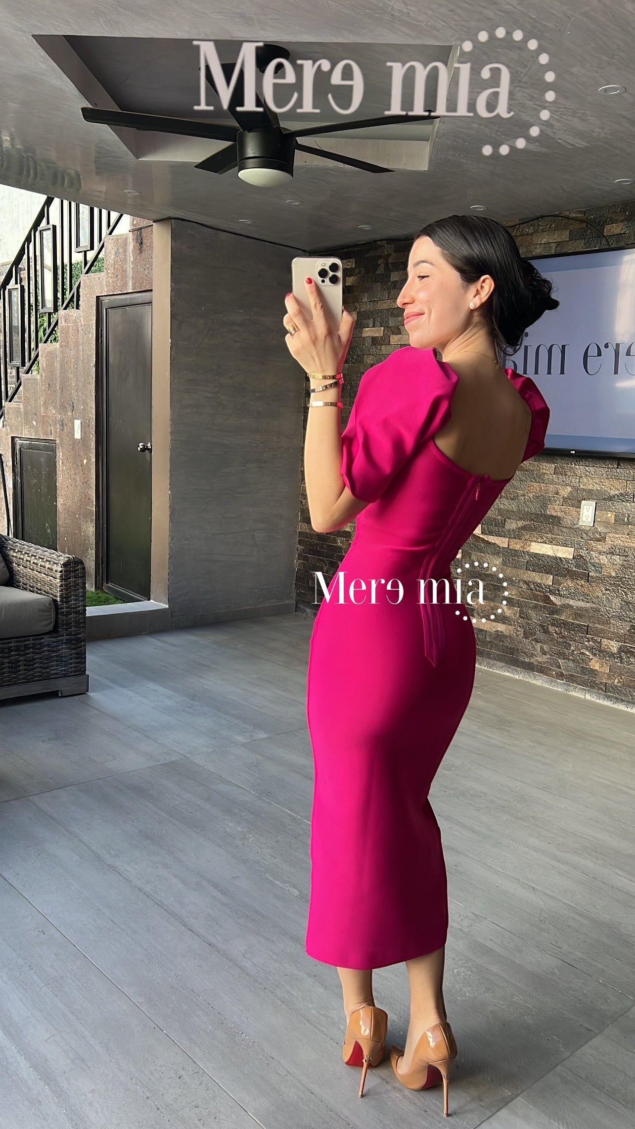 Vestido hombros bugambilia