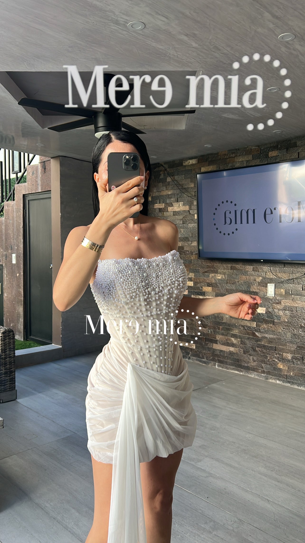 Vestido Blanco Corto Drape