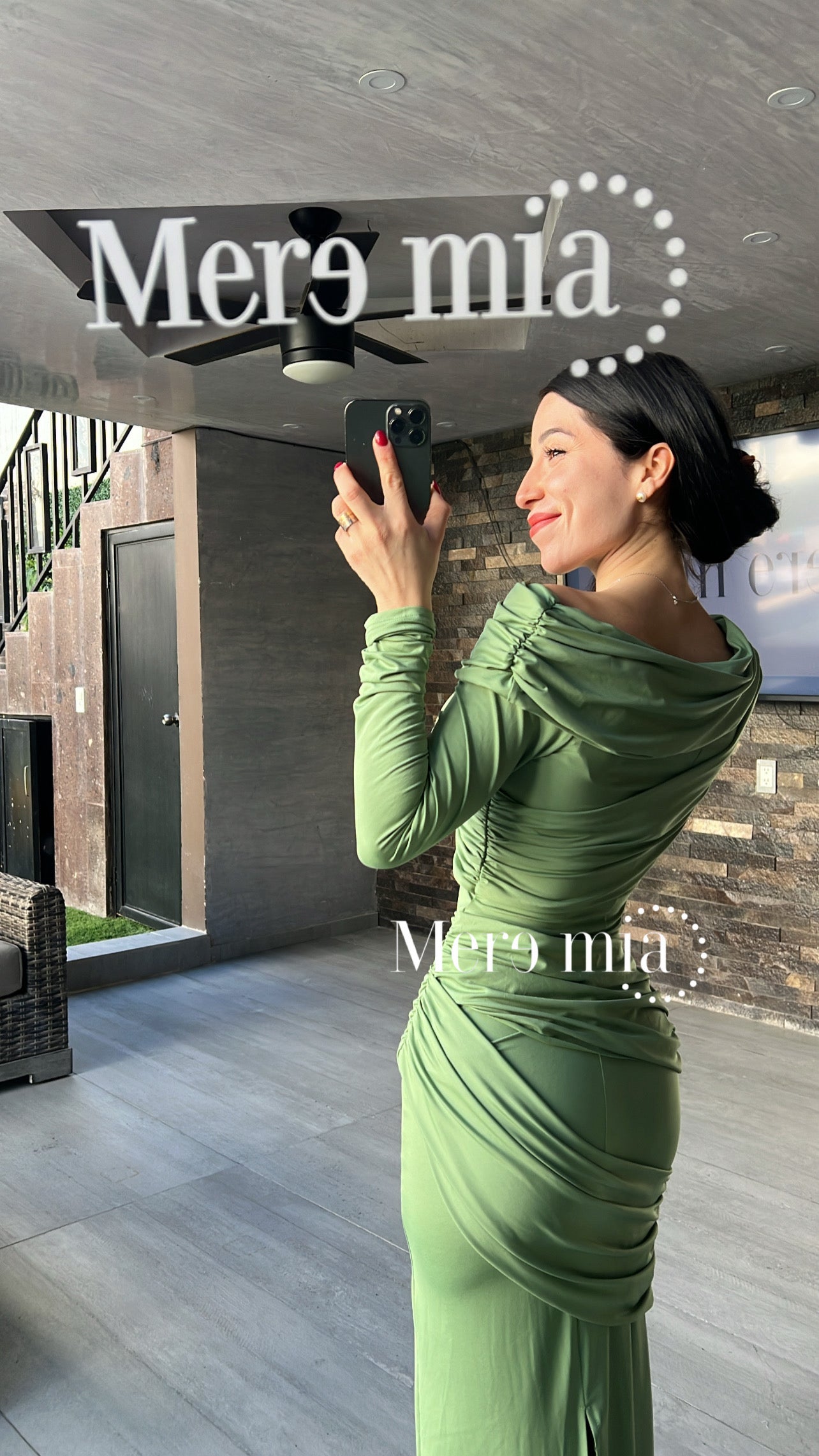 Vestido plisado hombro ml