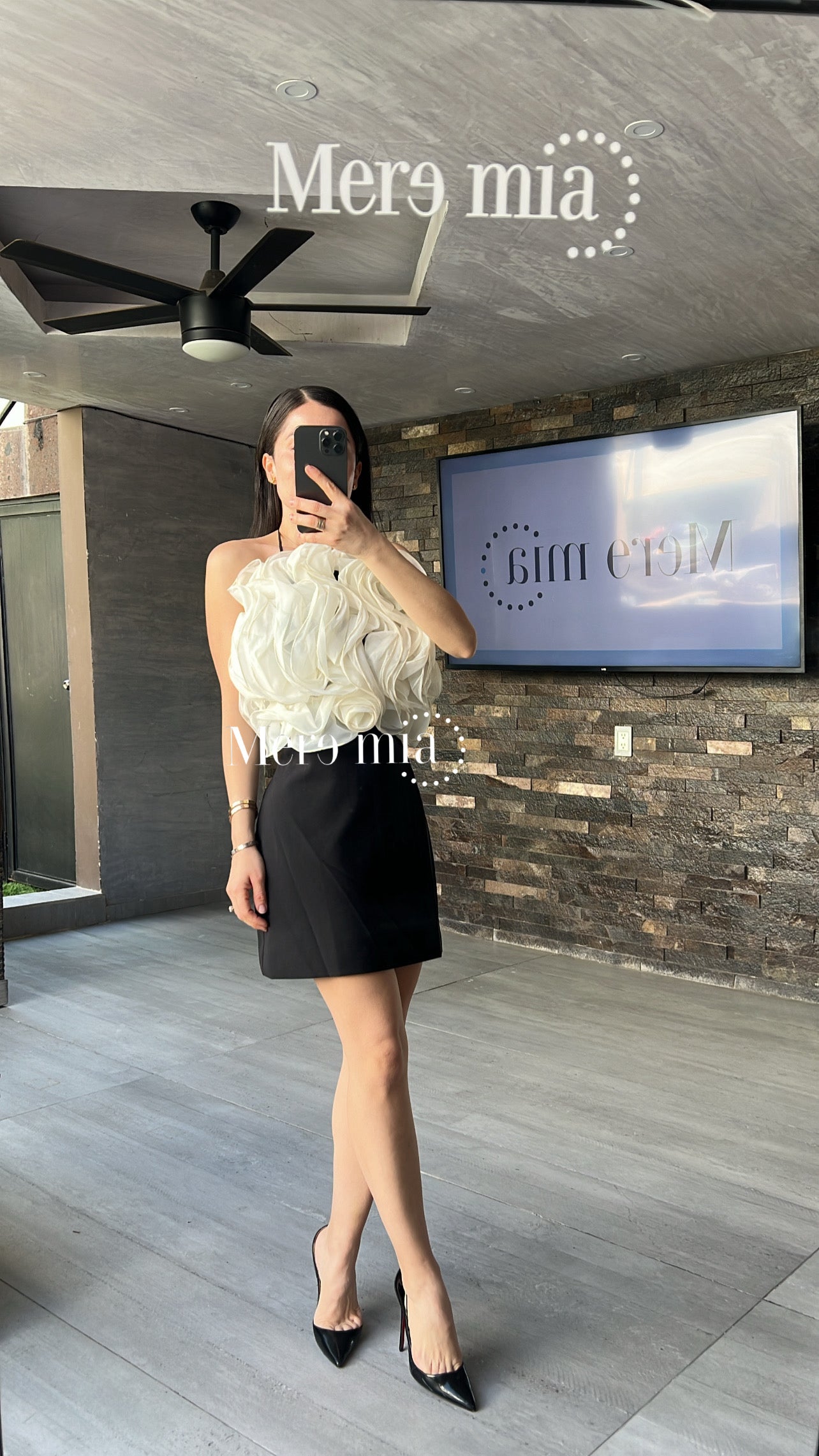 Vestido negro flores