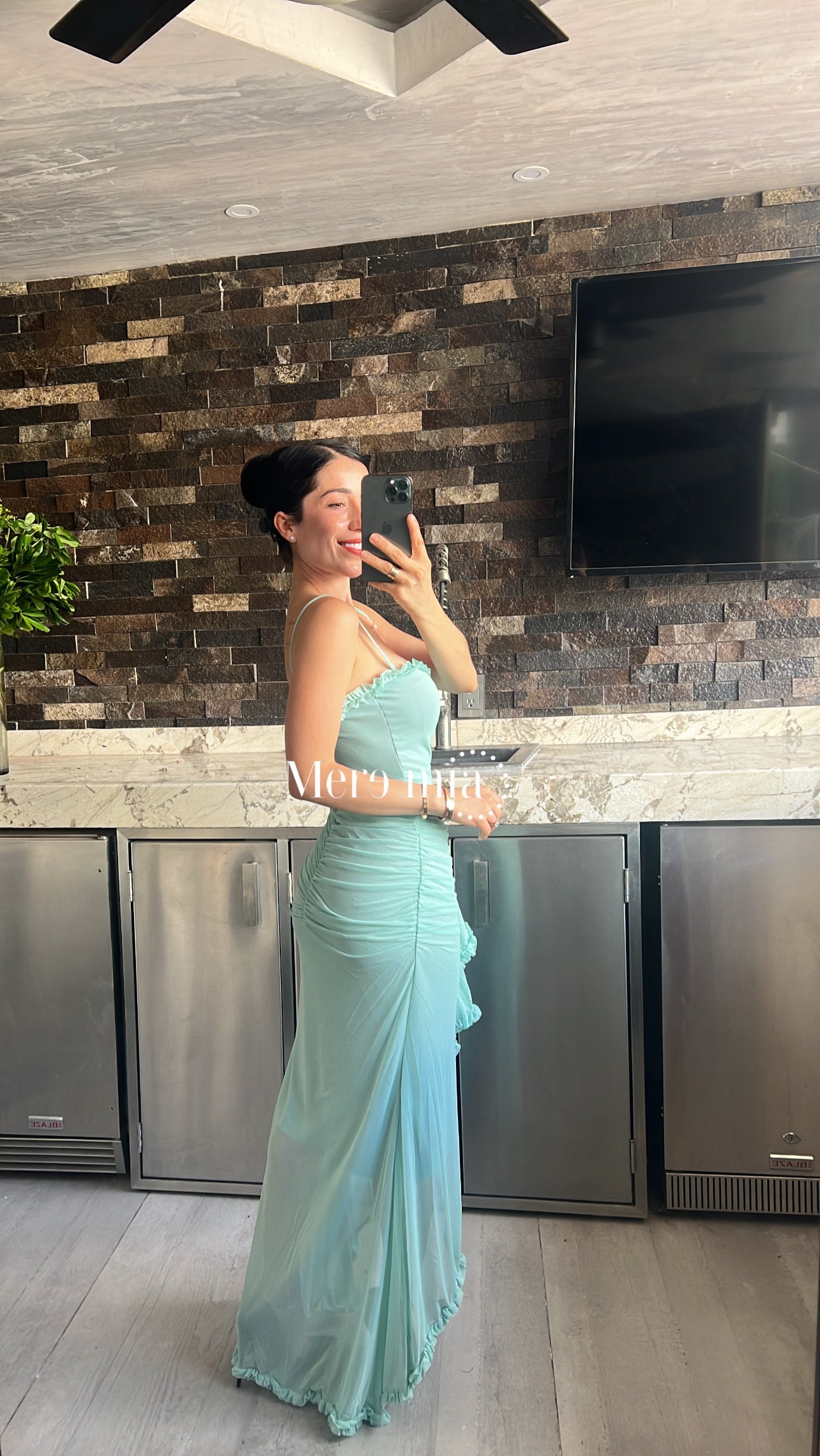 Vestido escarola plisado