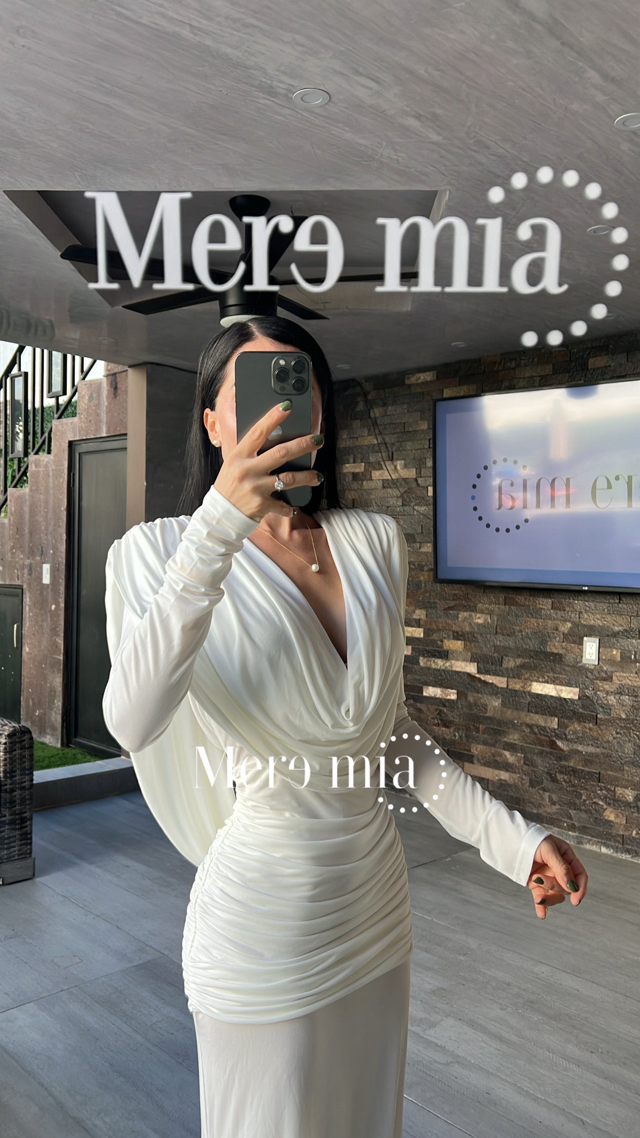 Vestido blanco plisado U