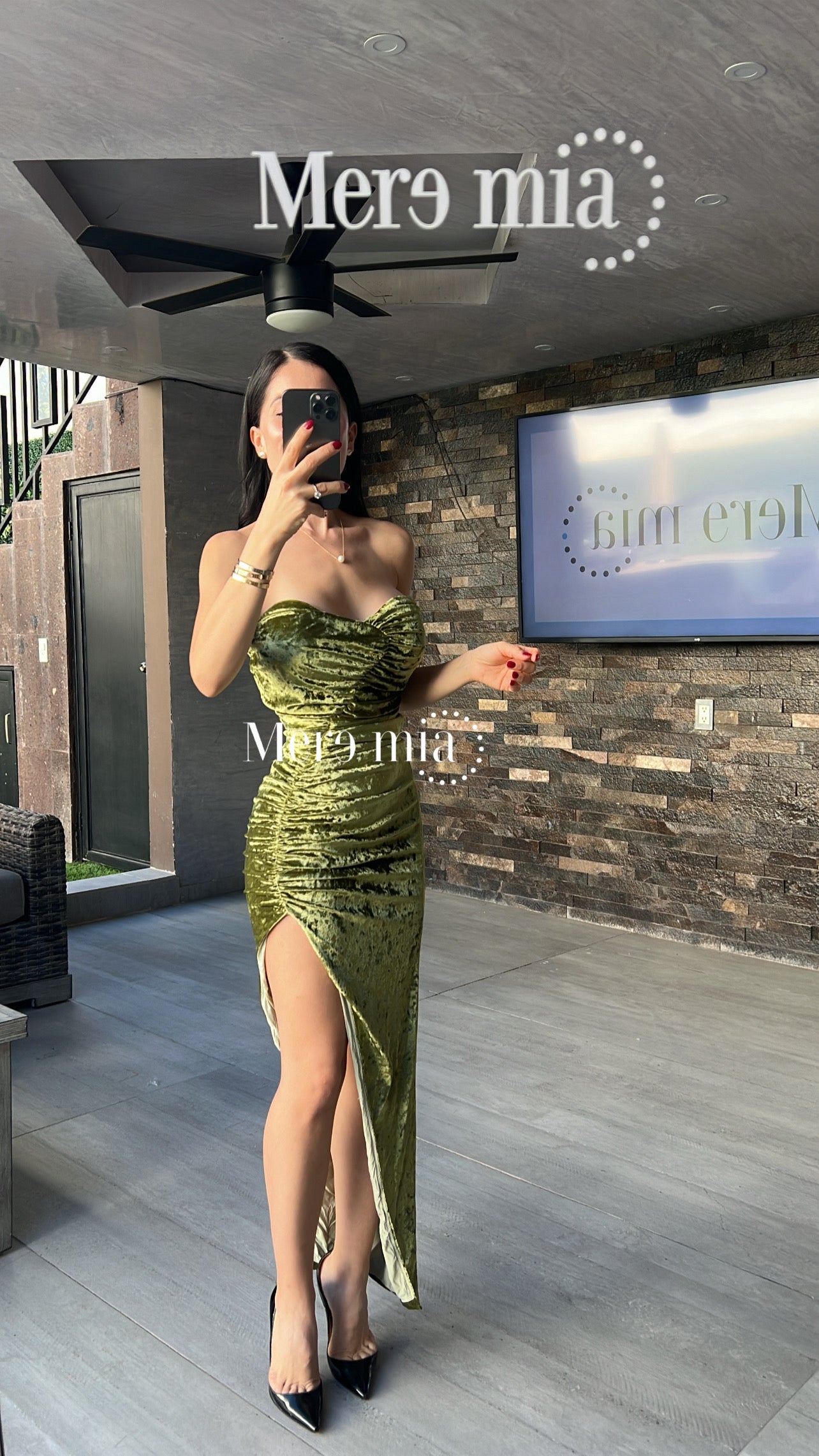 Vestido verde terc strap