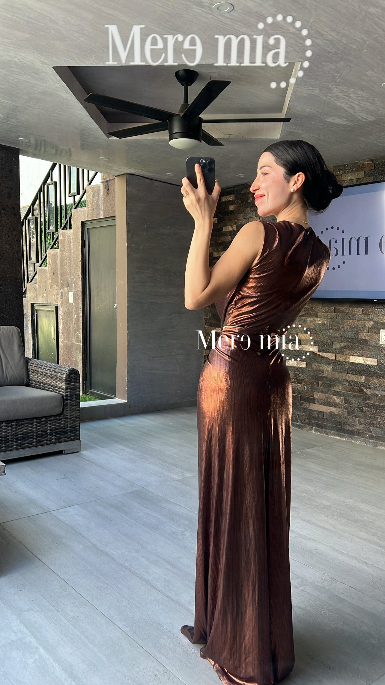 Vestido cobre abert nudo