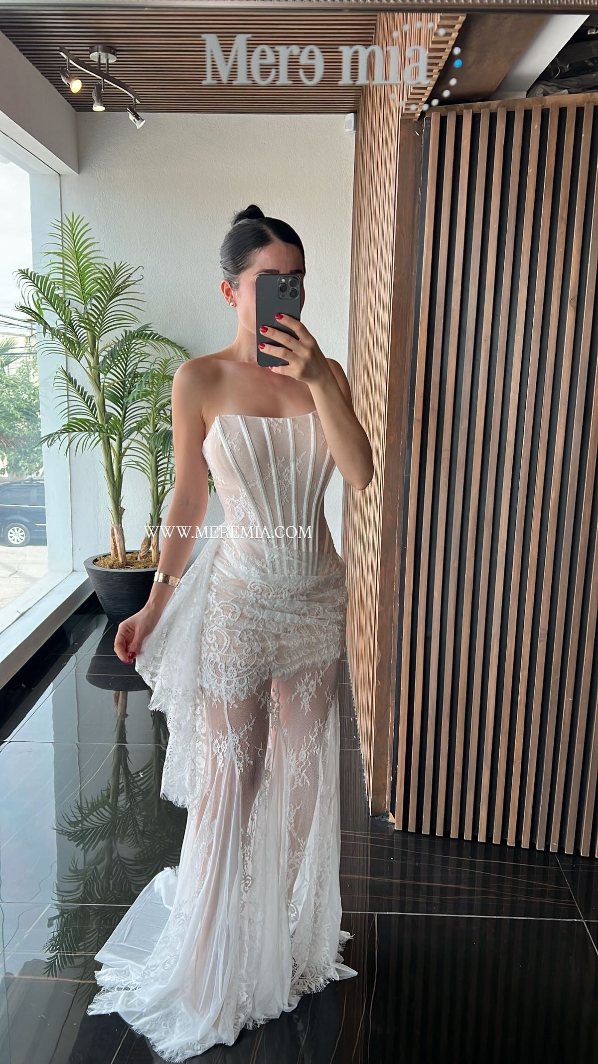 Vestido encaje largo