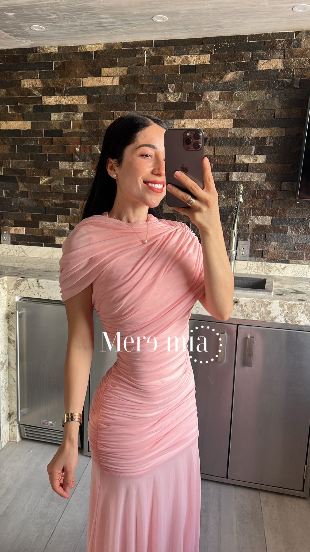 Vestido plisado chal
