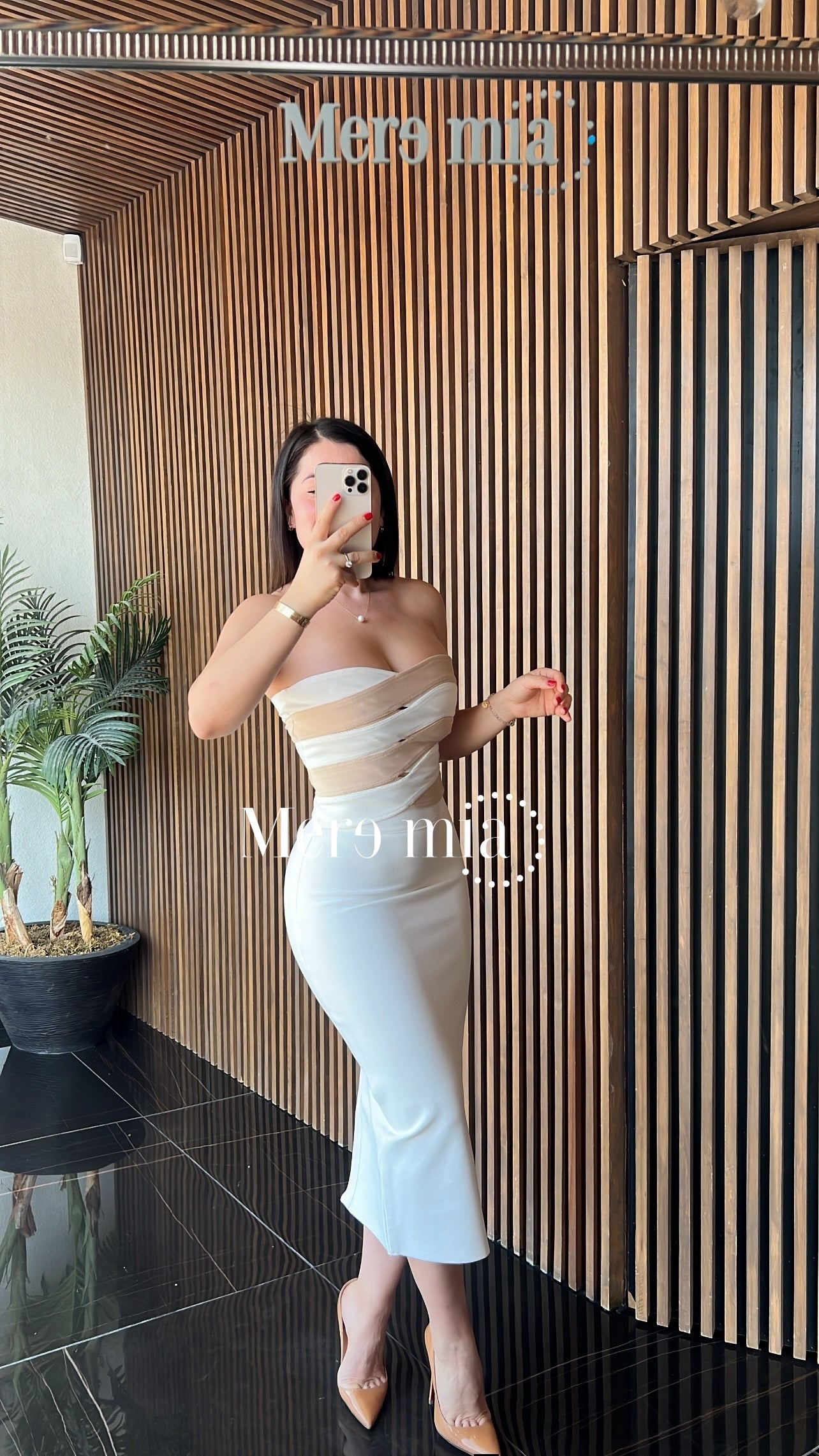 Top nude blanco