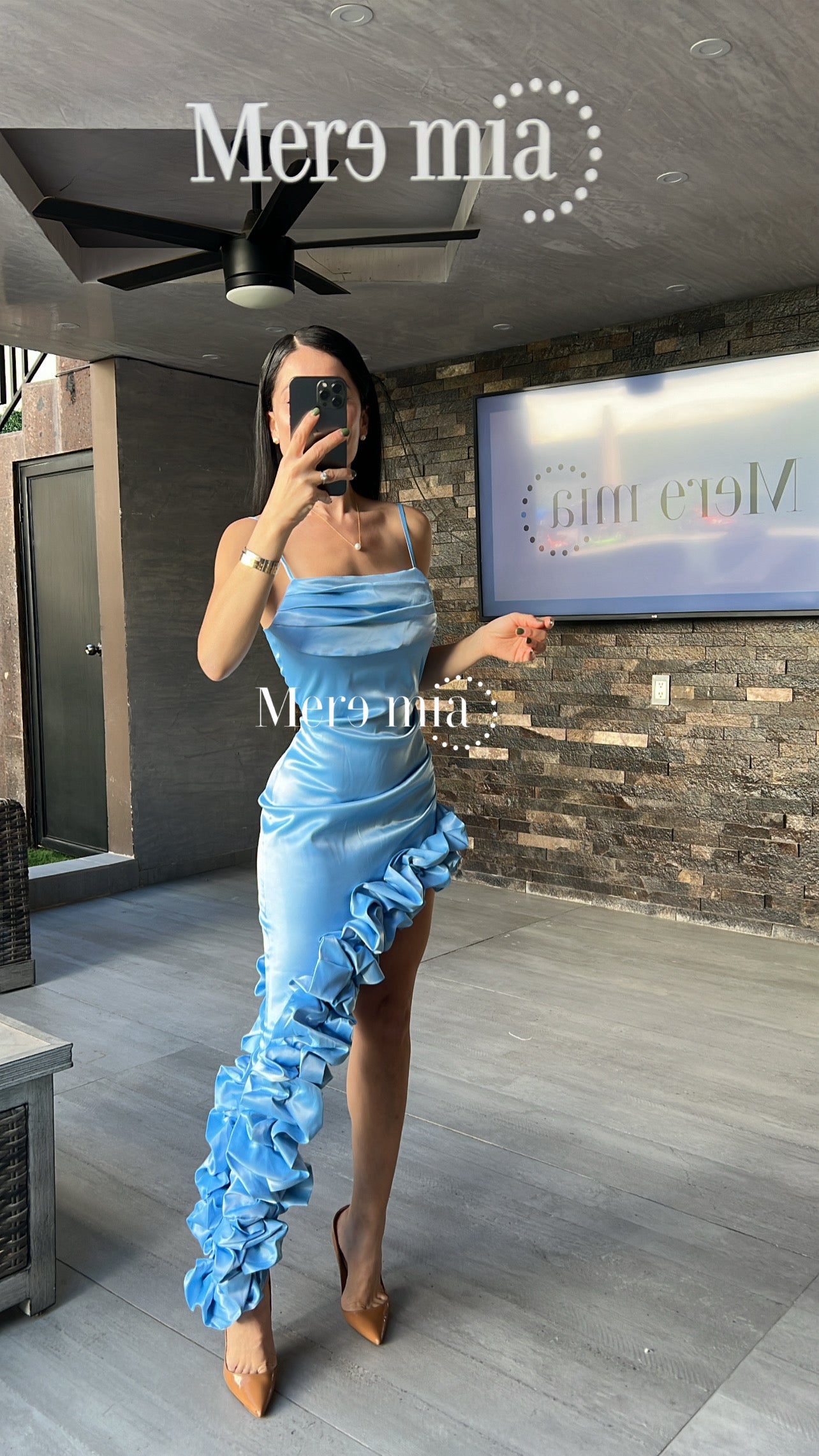 Vestido azul escarola es