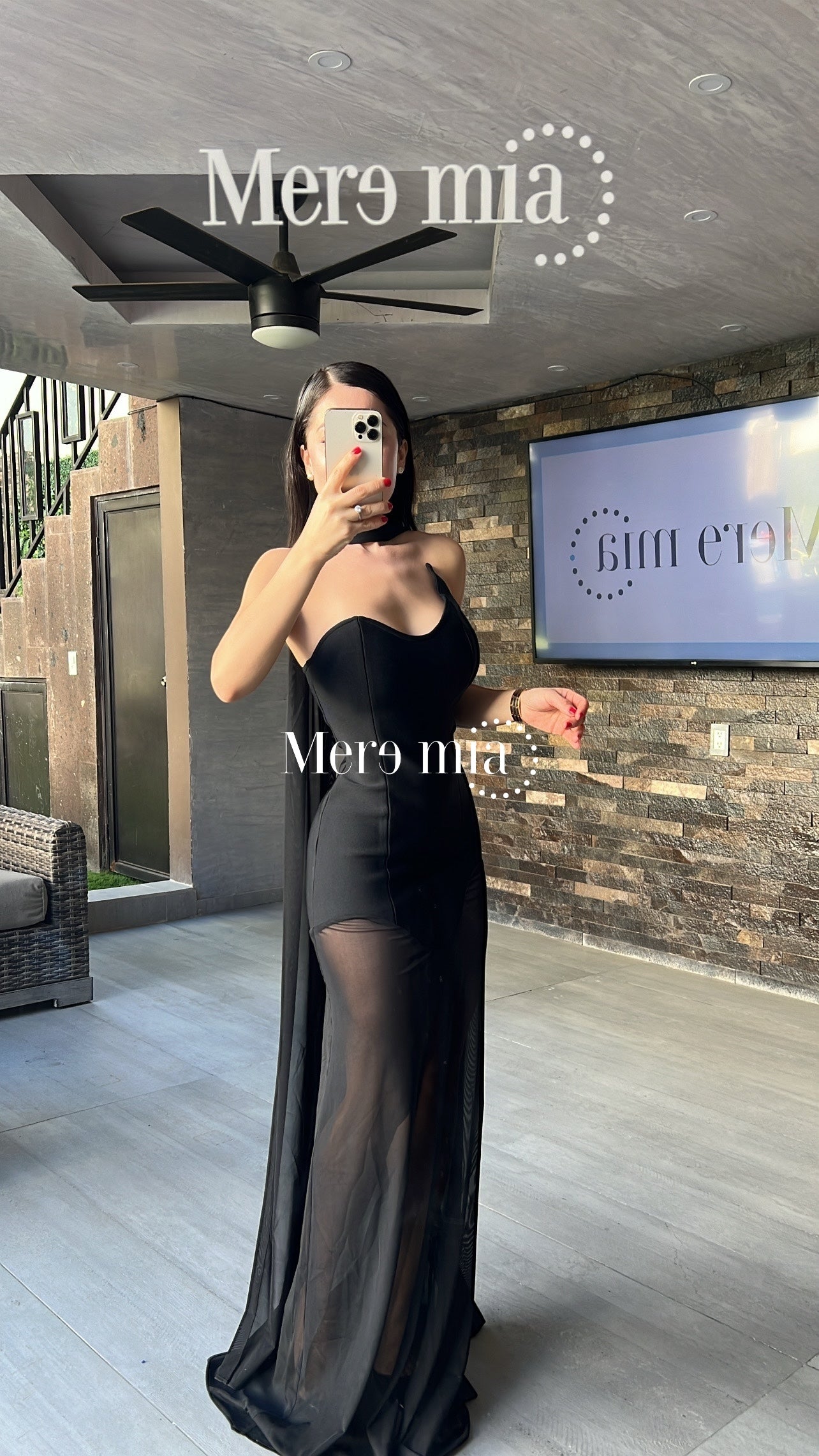 Vestido negro malla