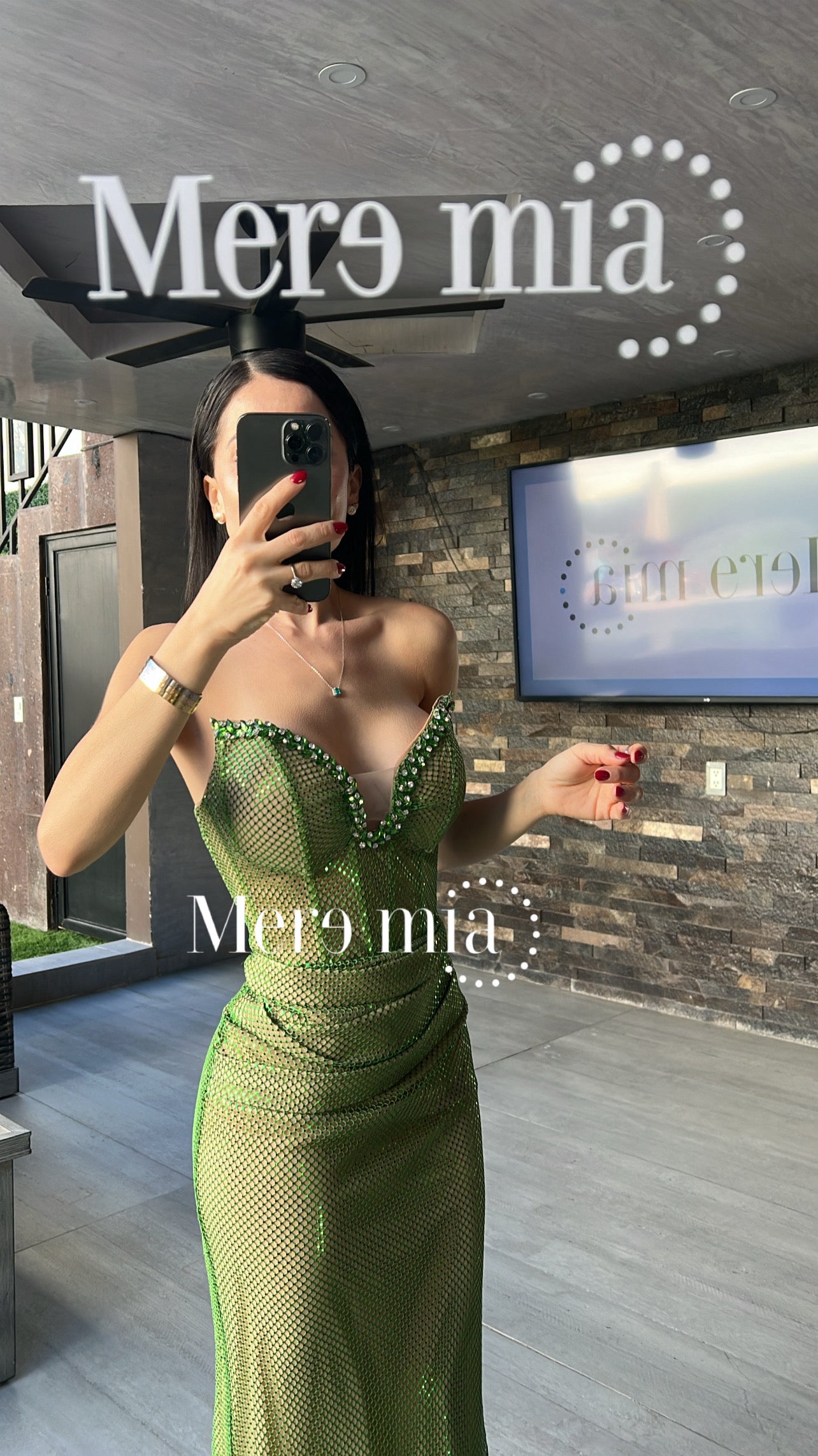 Vestido verde torn apl
