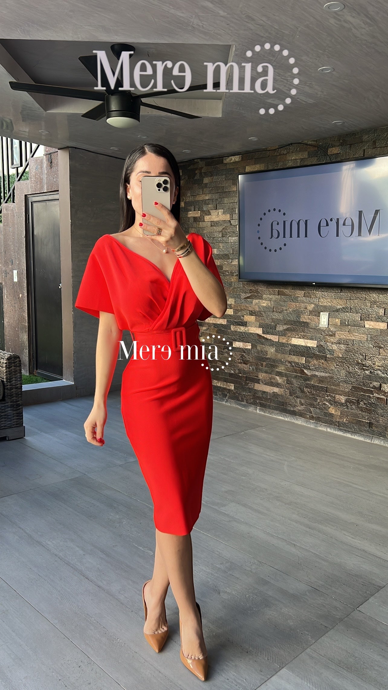 Vestido rojo cinto