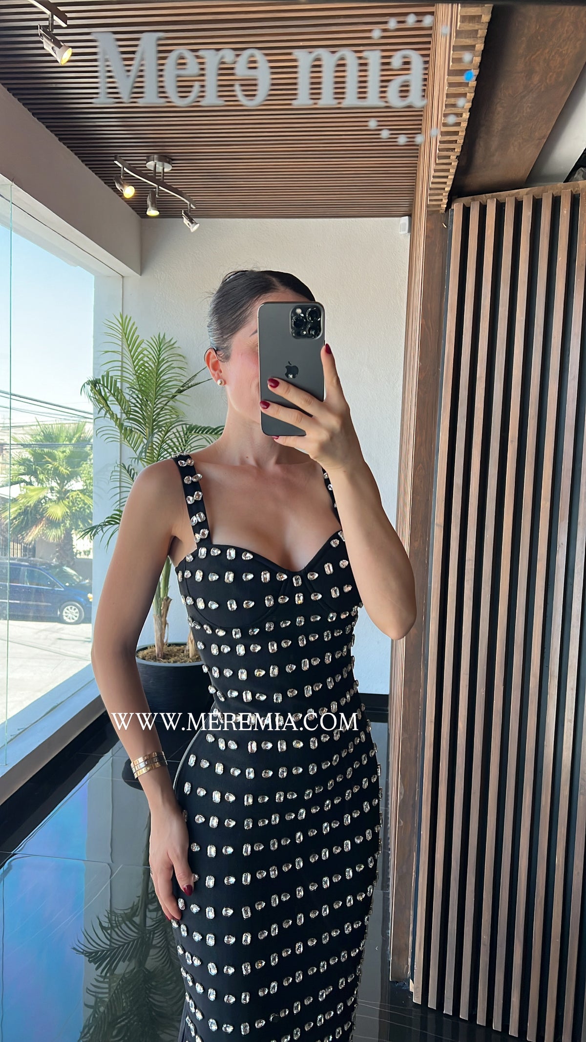 Vestido apl plata copas