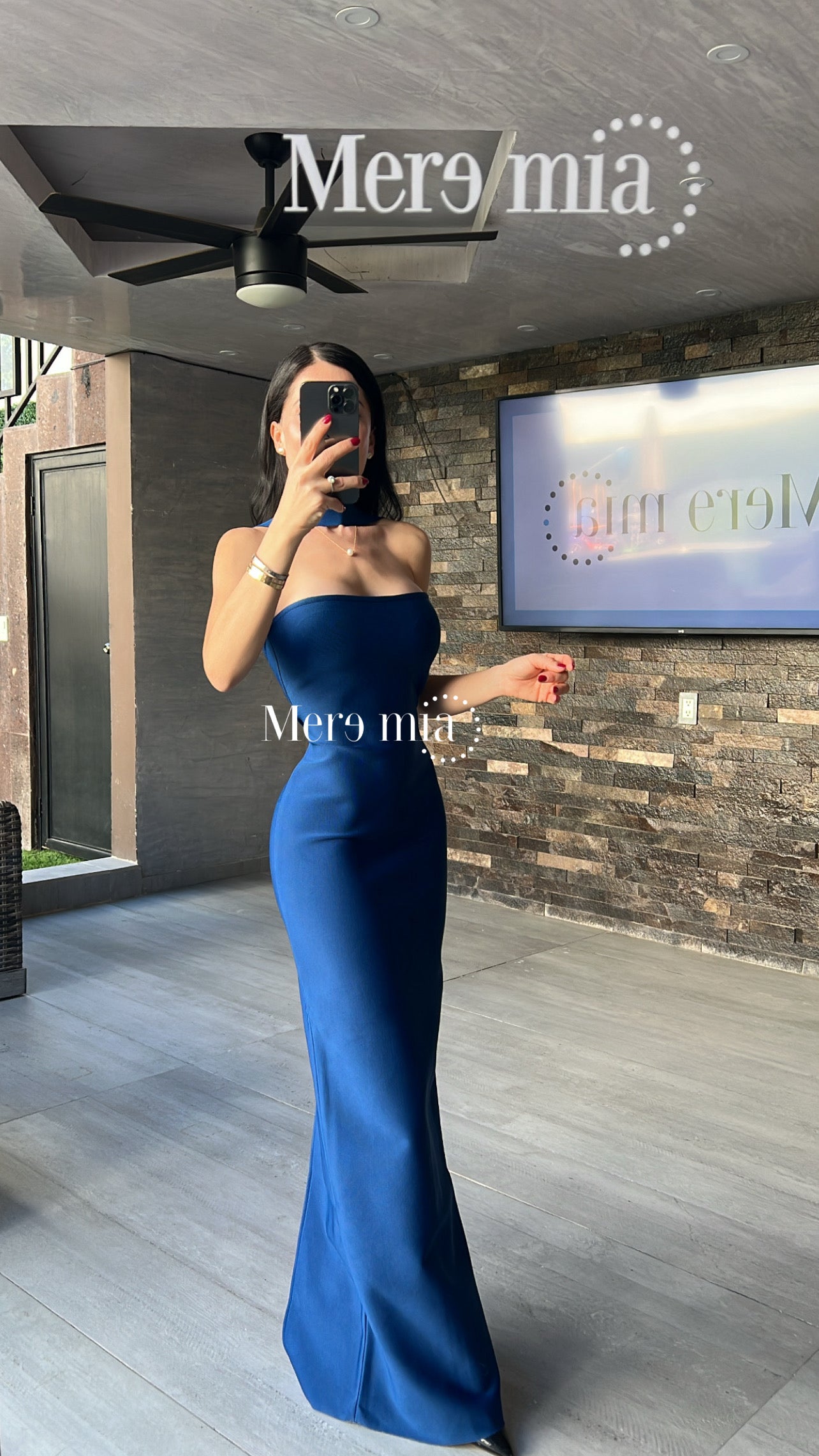 Vestido azul halter