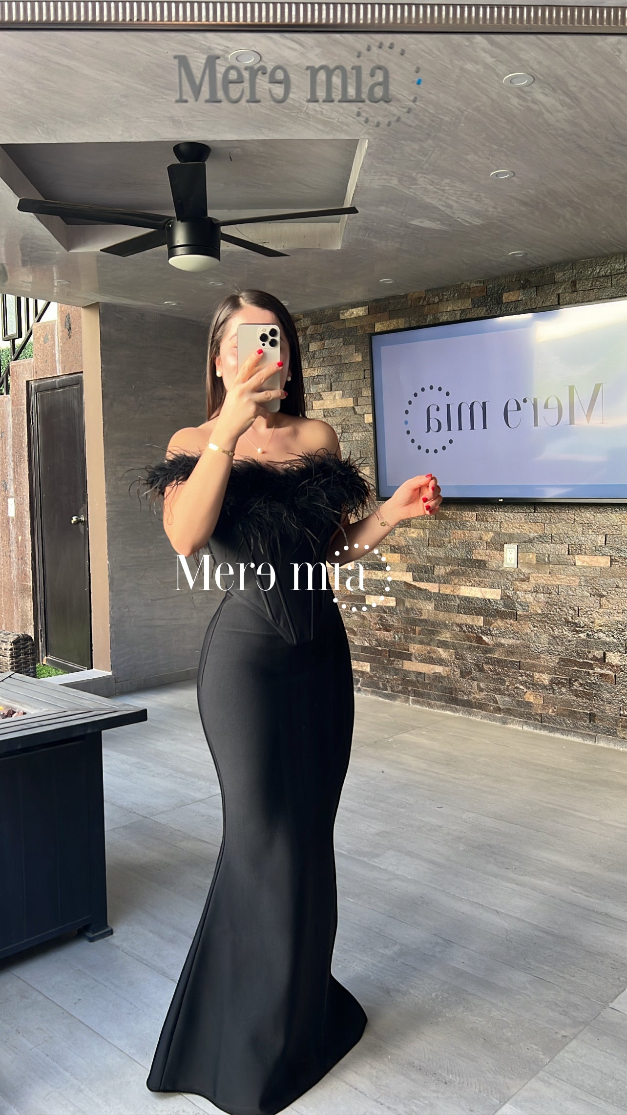 Conjunto  plumas largo