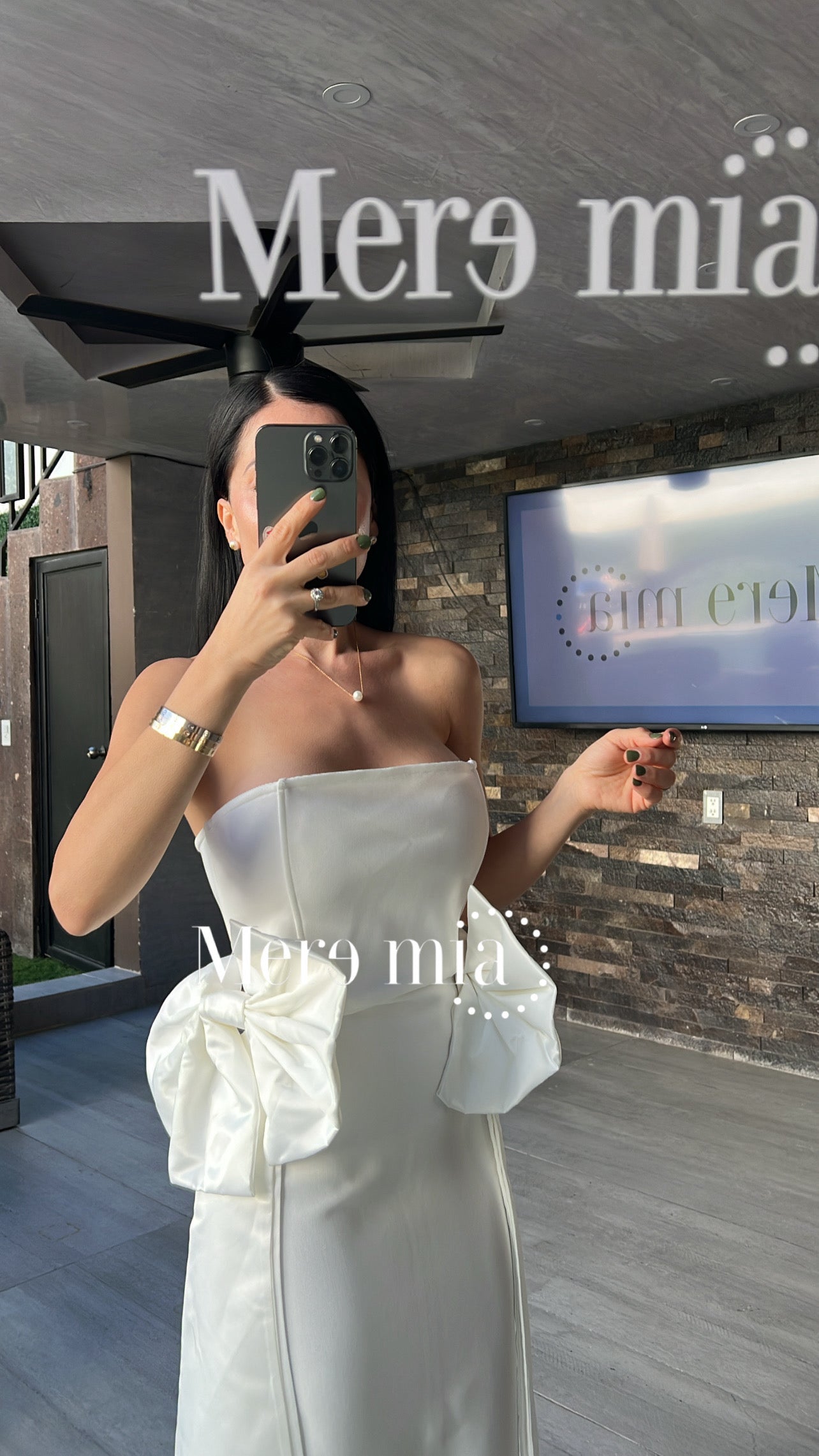 Vestido blanco moños strapp