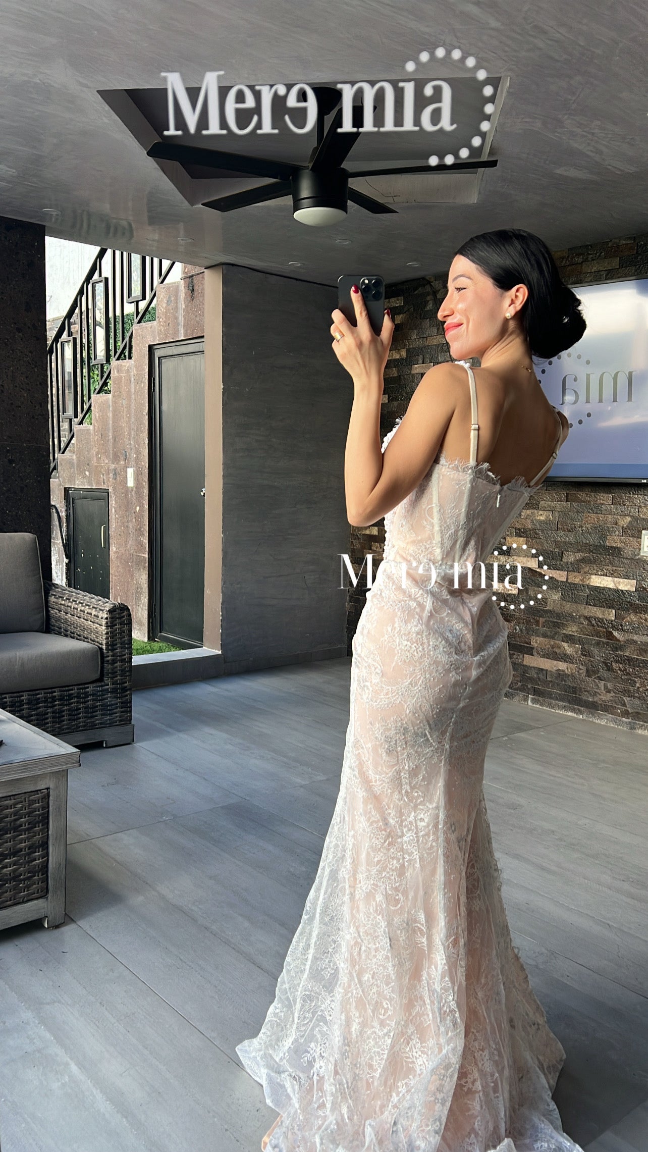 Vestido encaje blanco largo