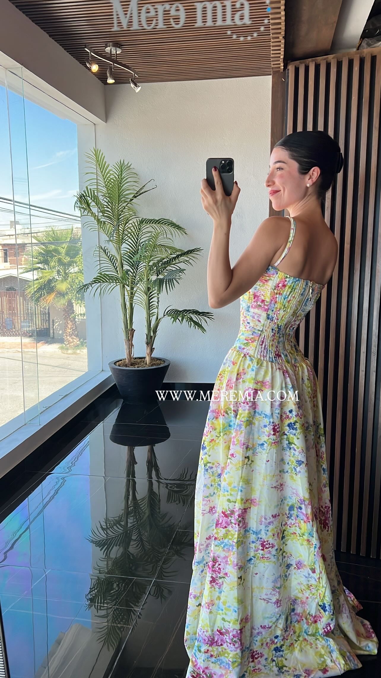 Vestido plisados flores az
