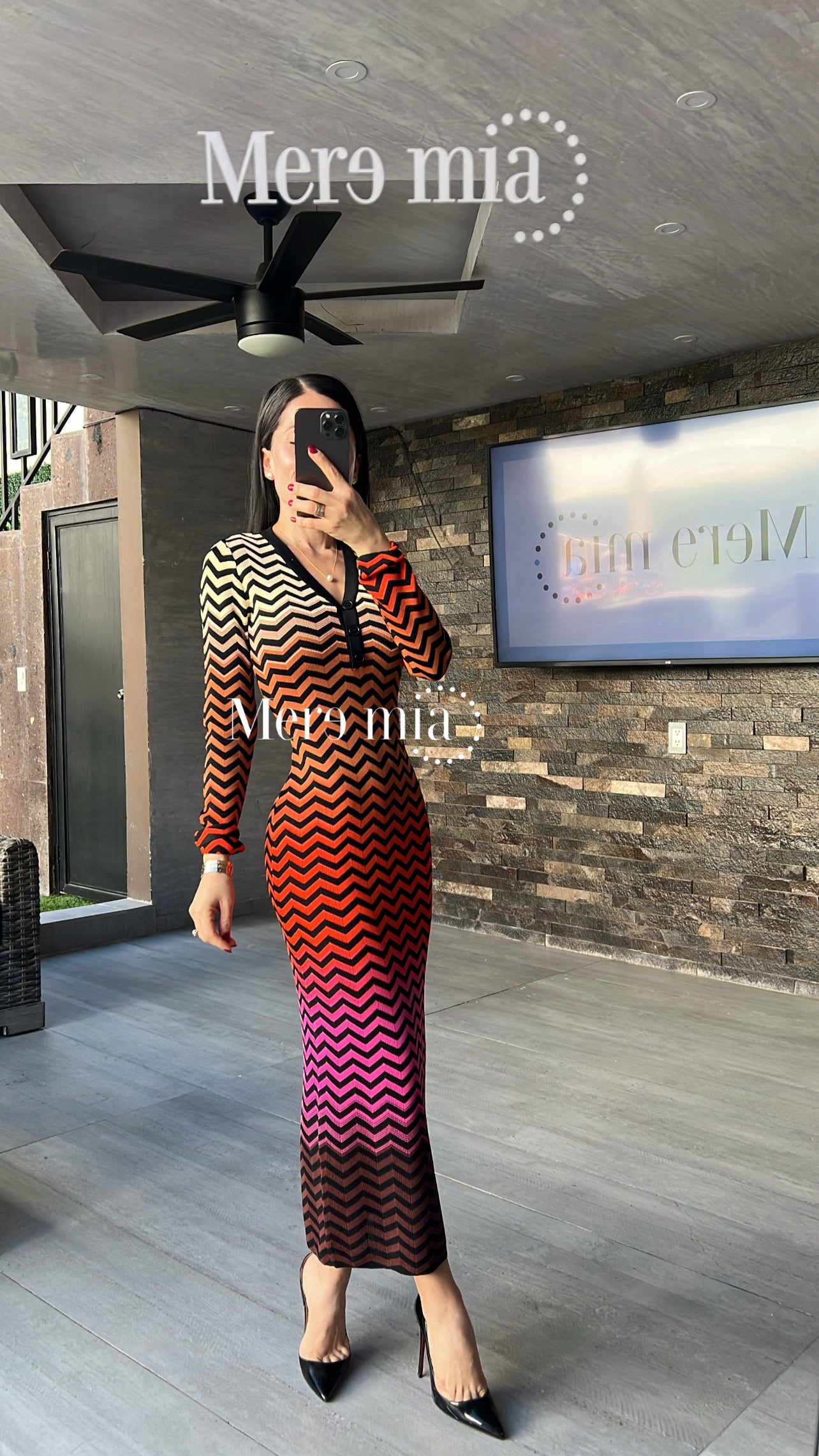 Vestido negro ziczac