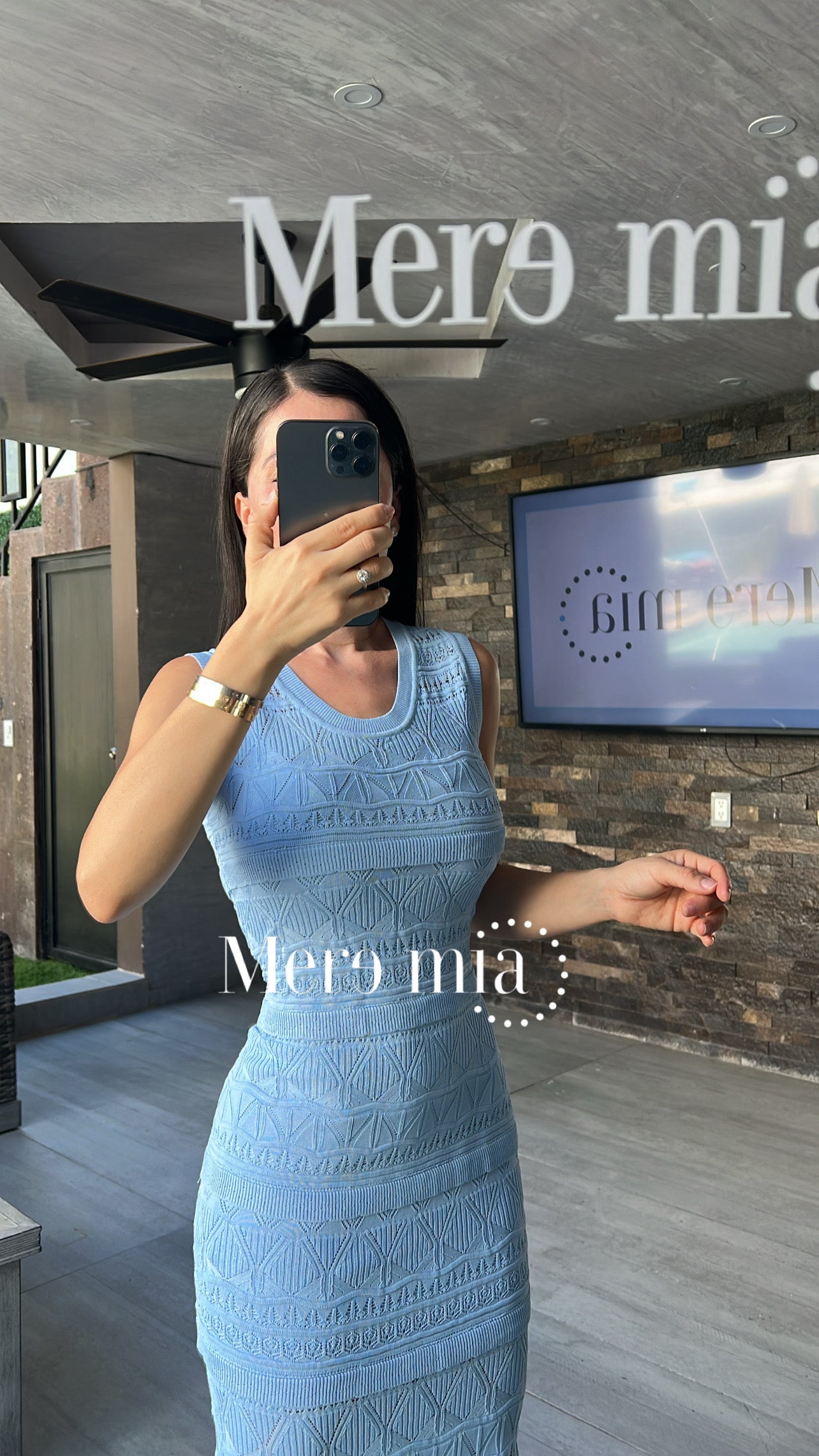 Vestido azul olanes
