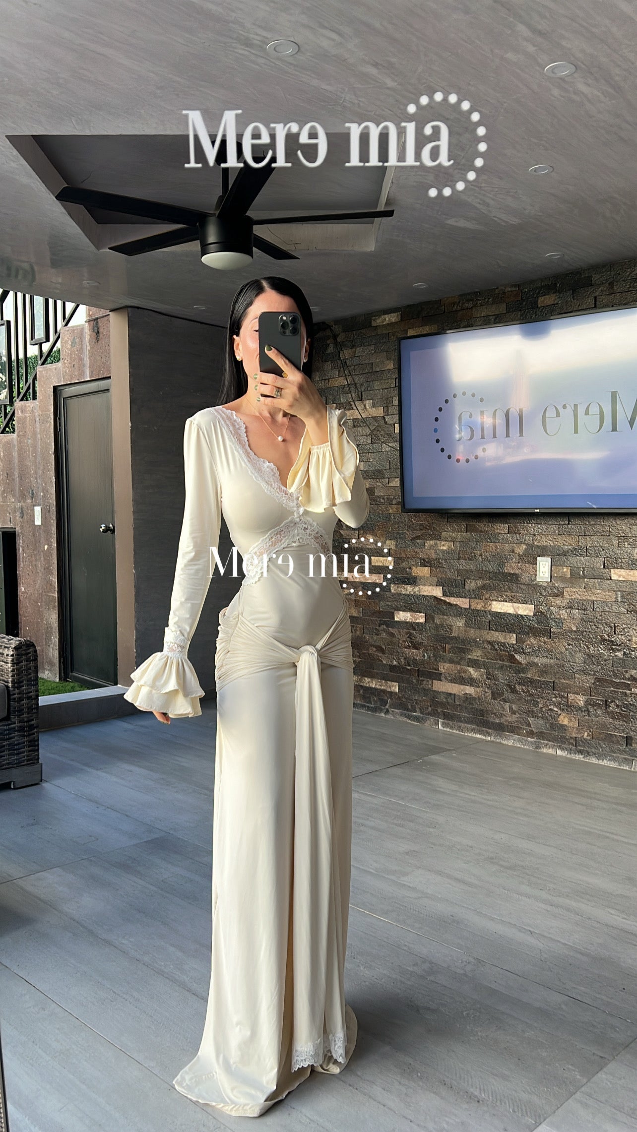 Vestido nudo encaje