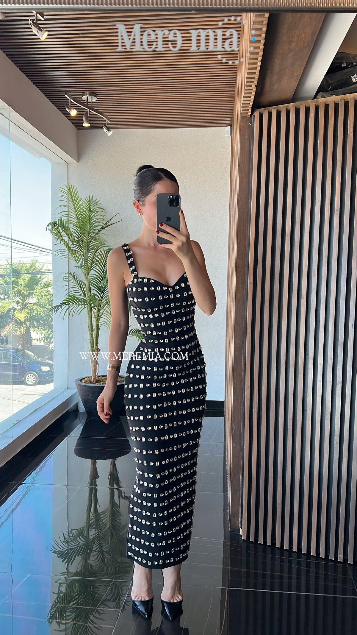Vestido apl plata copas
