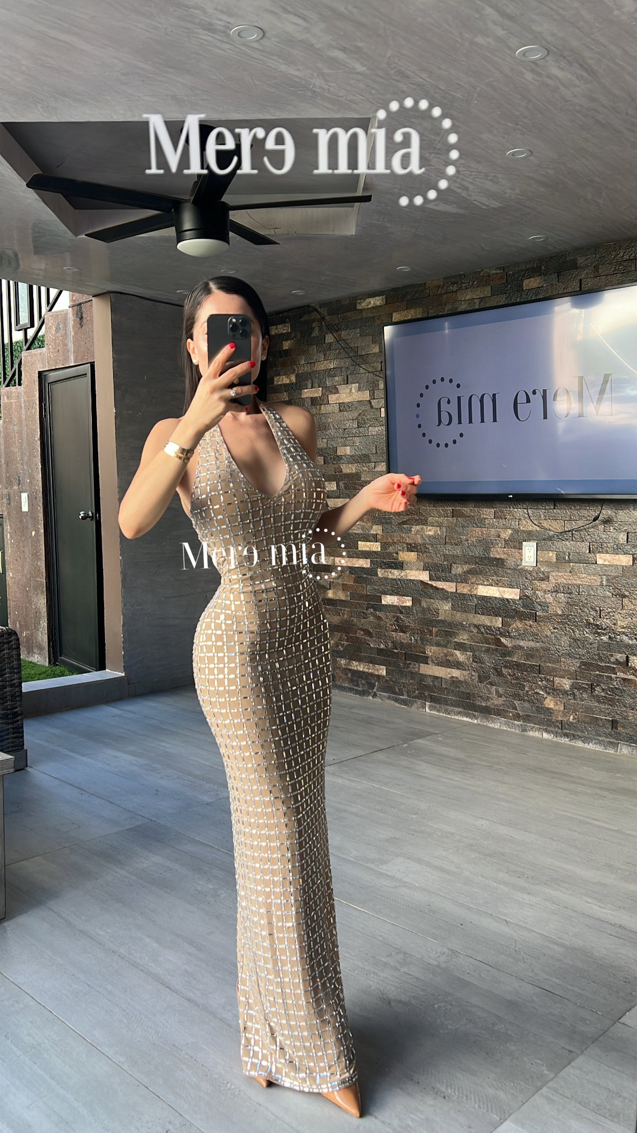 Vestido moka halter plata