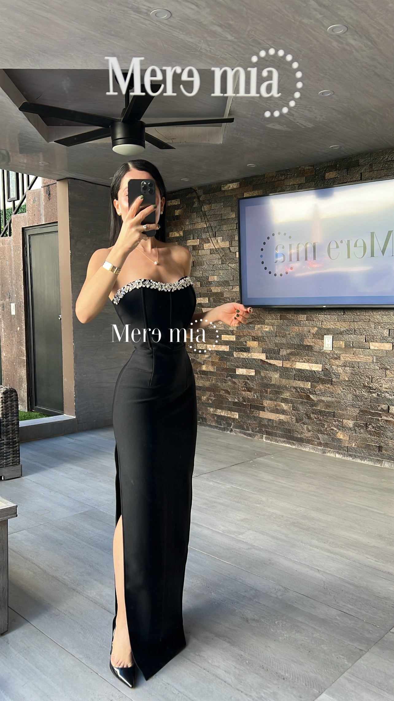 Vestido negro apl arr