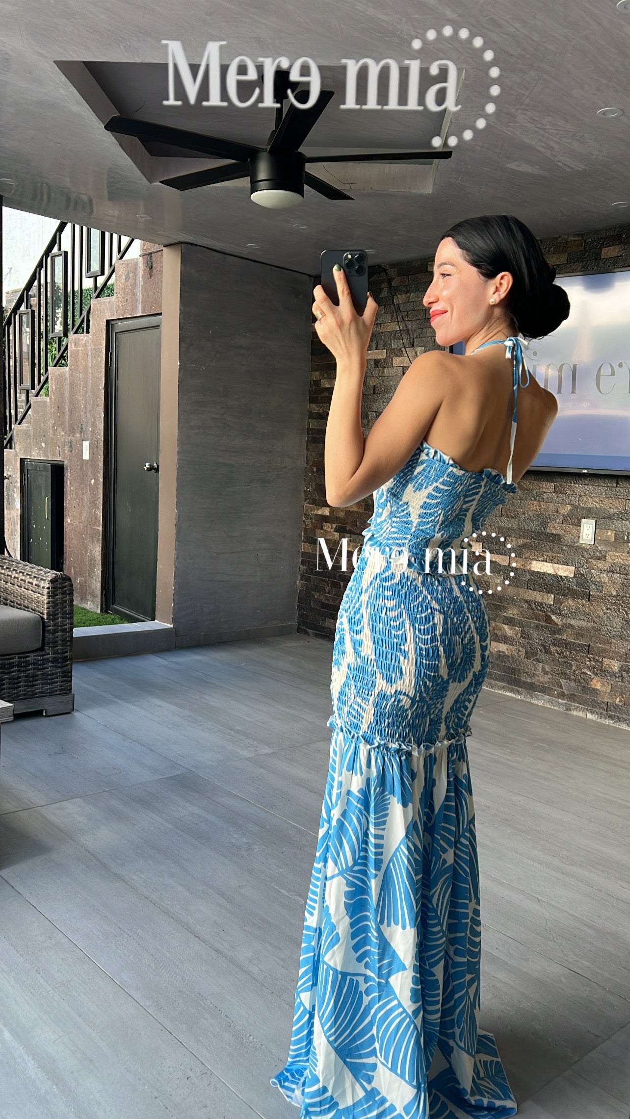 Vestido azul estamp