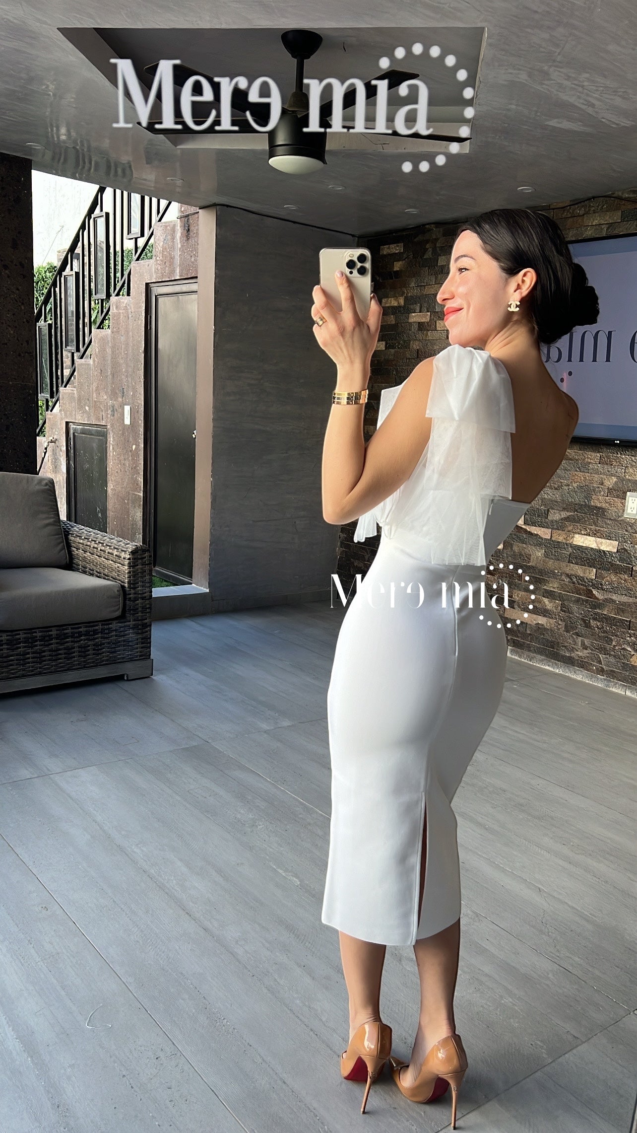 Vestido blanco hombro tul