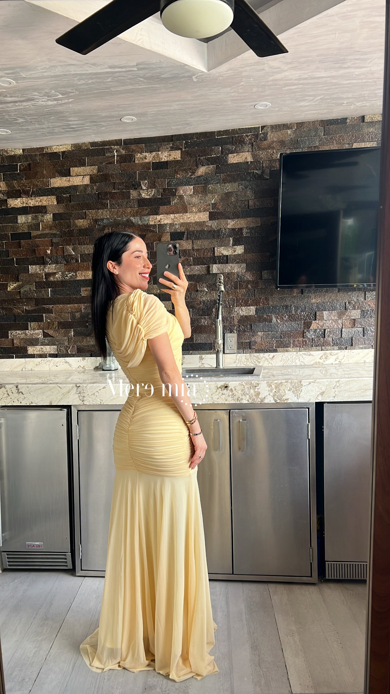 Vestido plisado chal